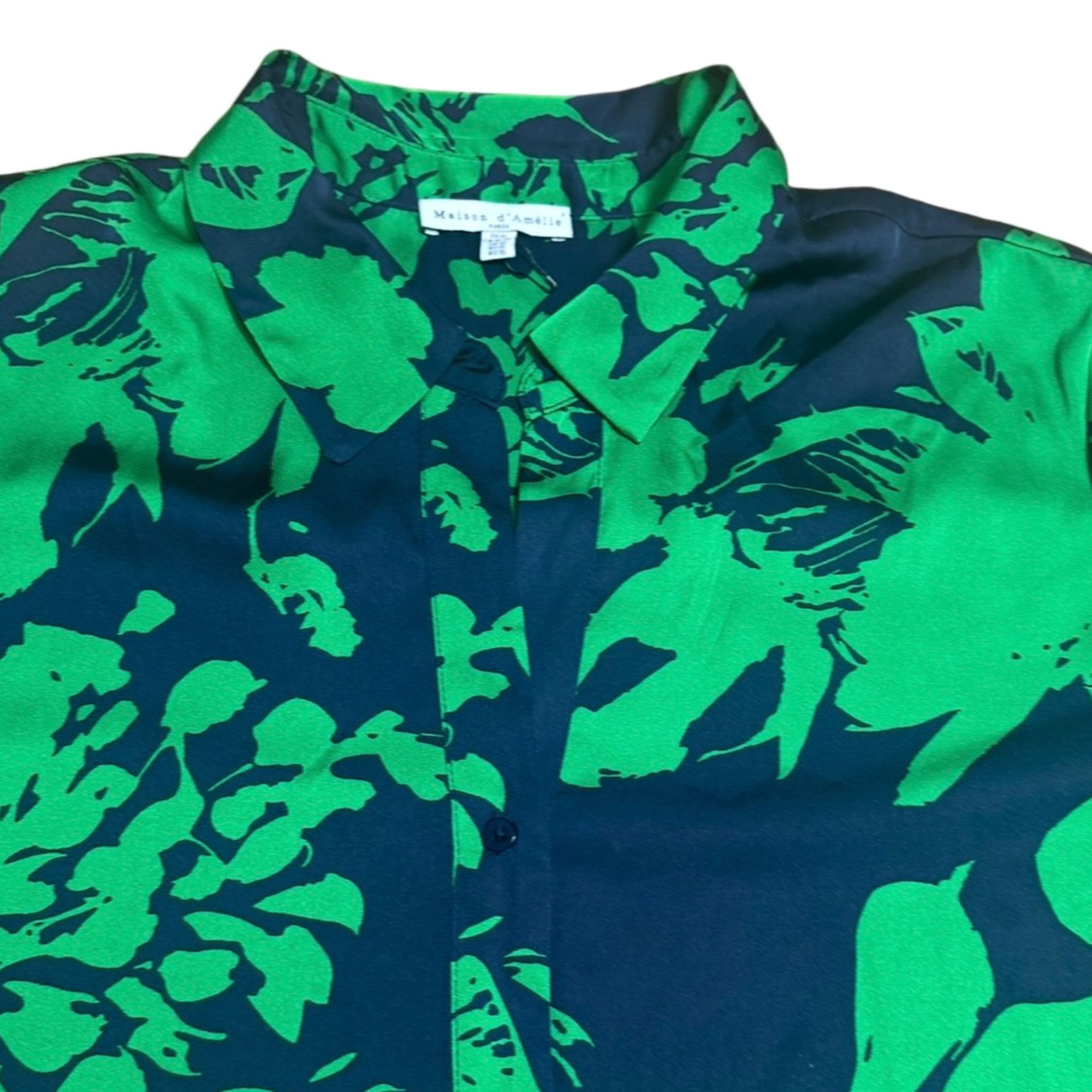 Other Maison d’Amelie Floral Button Down Shirt Green Blue Size XL Size XL / US 12-14 / IT 48-50 - 7 Thumbnail