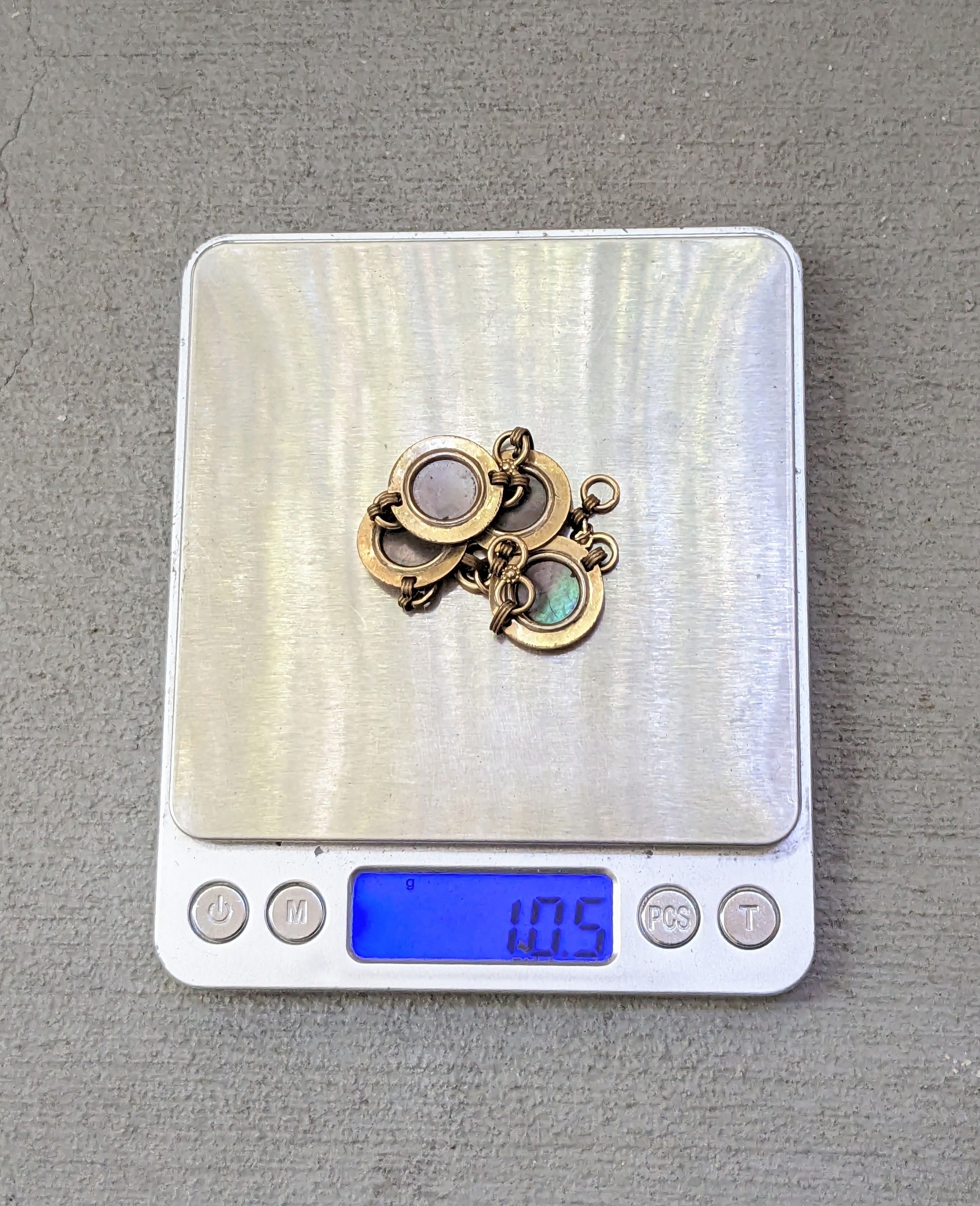 Jewelry × Vintage Vintage Bracelet 7.25" Abalone Round Link Chain Gold Tone Size ONE SIZE - 12 Thumbnail