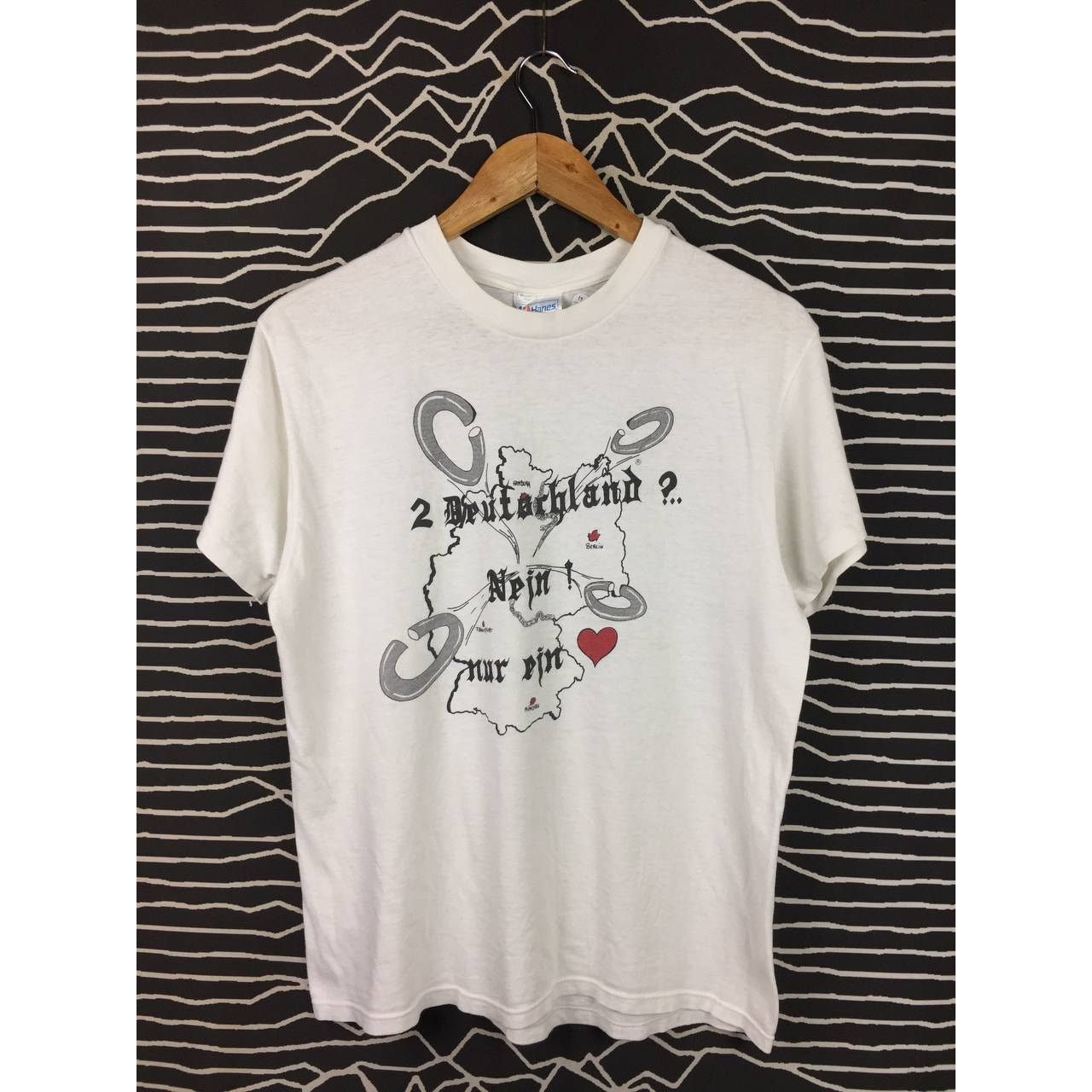 Hanes × Vintage Vtg 90s German Reunification Map Made In Usa Tee Size US M / EU 48-50 / 2 - 1 Thumbnail