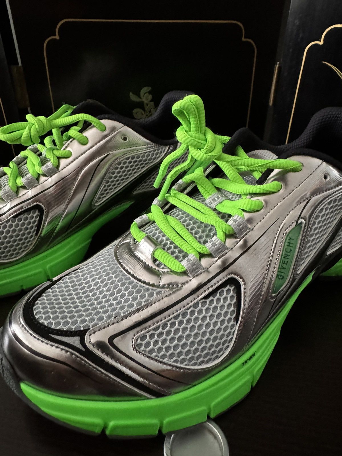 Givenchy Givenchy TK-MX Silver/Green Runner Sneaker Size US 10 / EU 43 - 3 Thumbnail