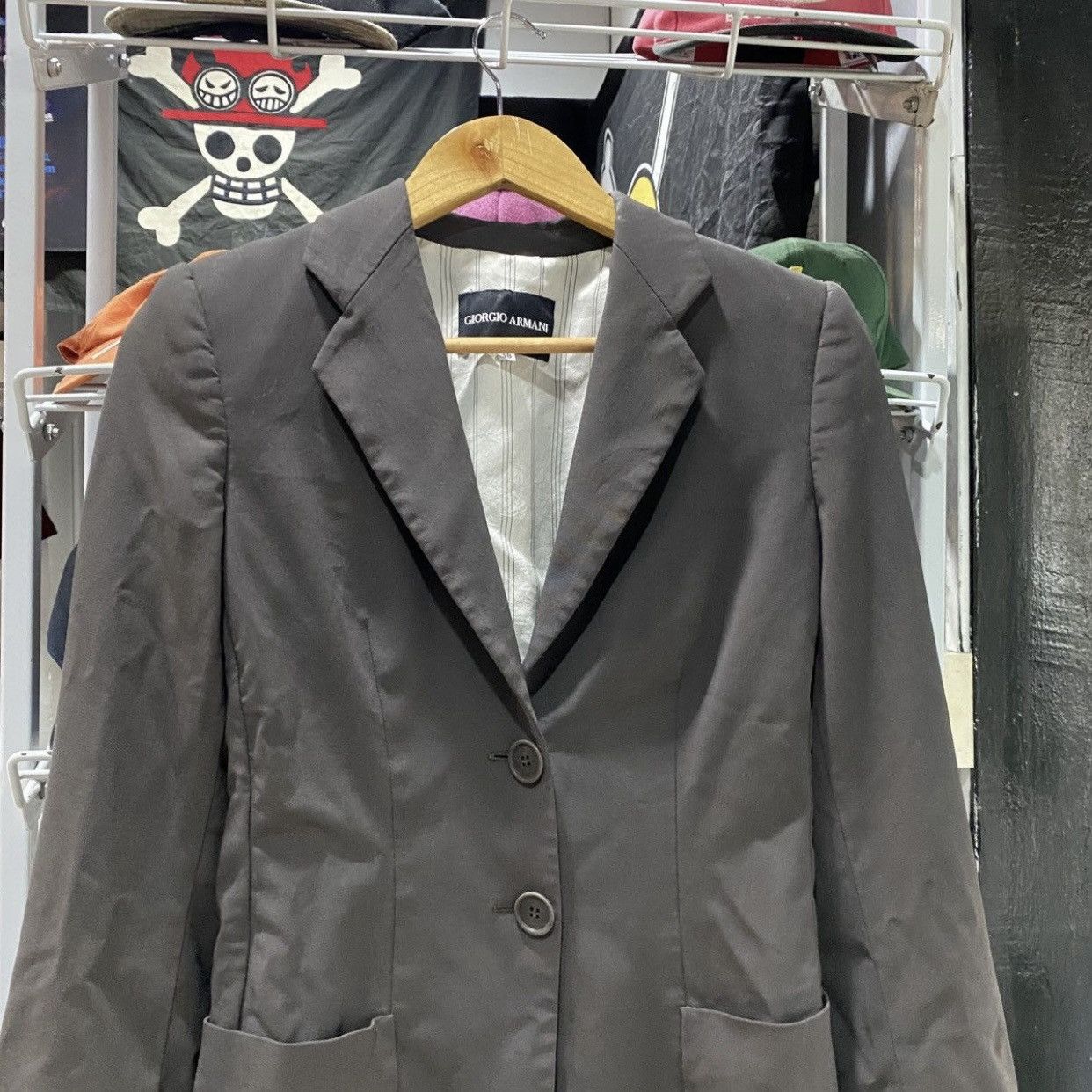 Giorgio Armani Archival Giorgio Armani Made in Italy Two-Button Blazer Grey Size 38R - 4 Thumbnail