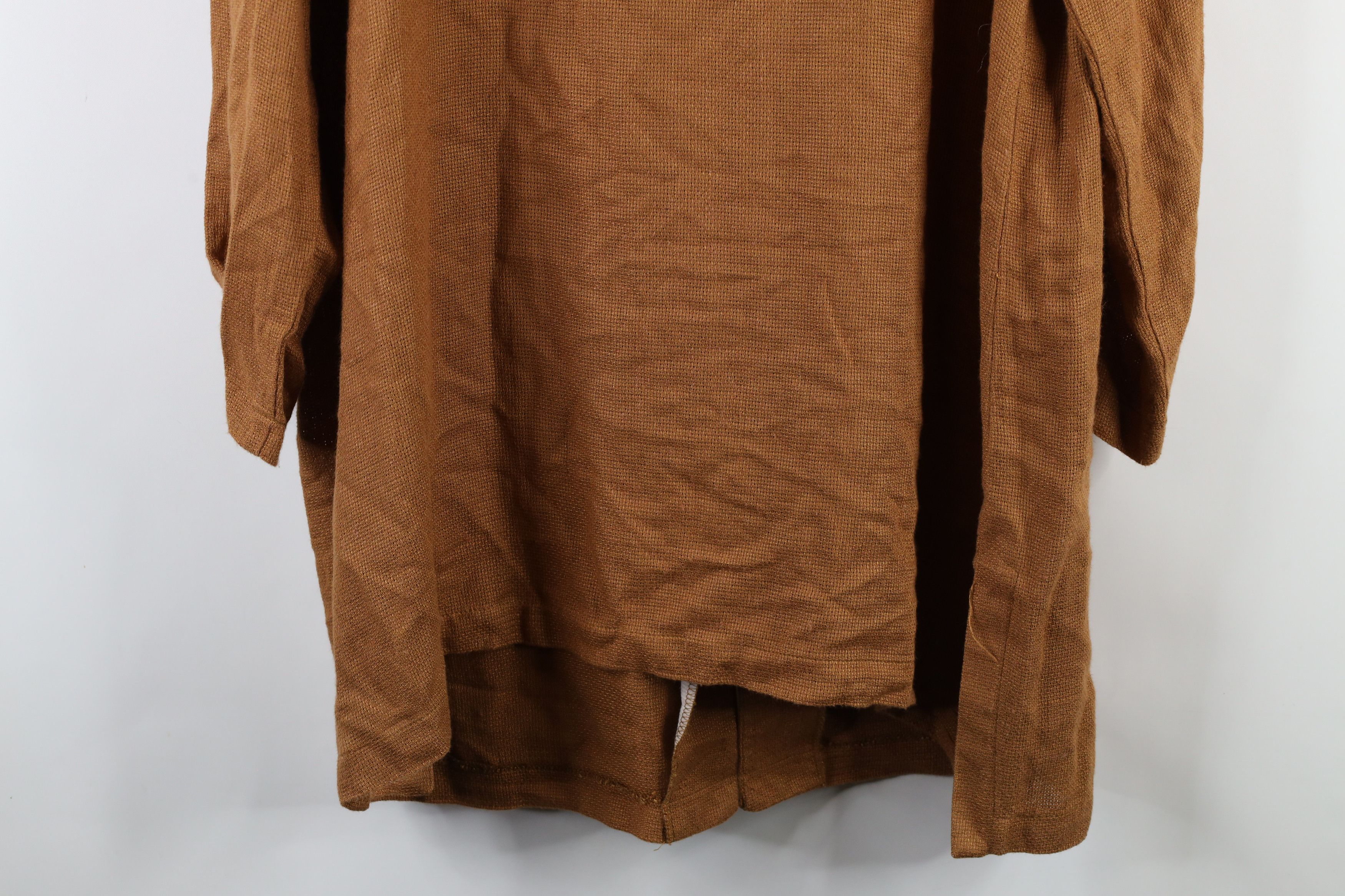 Vintage Vintage 90s Lagenlook Linen Blend Tunic Button Shirt Brown Size XXL / US 16-18 / IT 52-54 - 14 Thumbnail