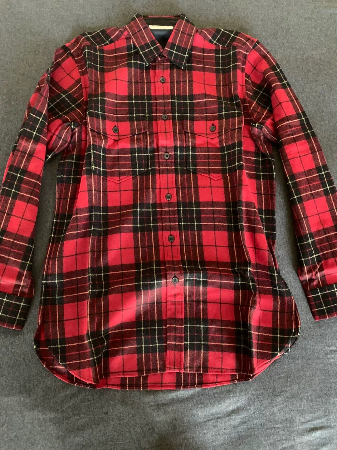 Saint Laurent Paris Saint Laurent Oversized Wool Check Shirt Size US S / EU 44-46 / 1 - 1 Thumbnail