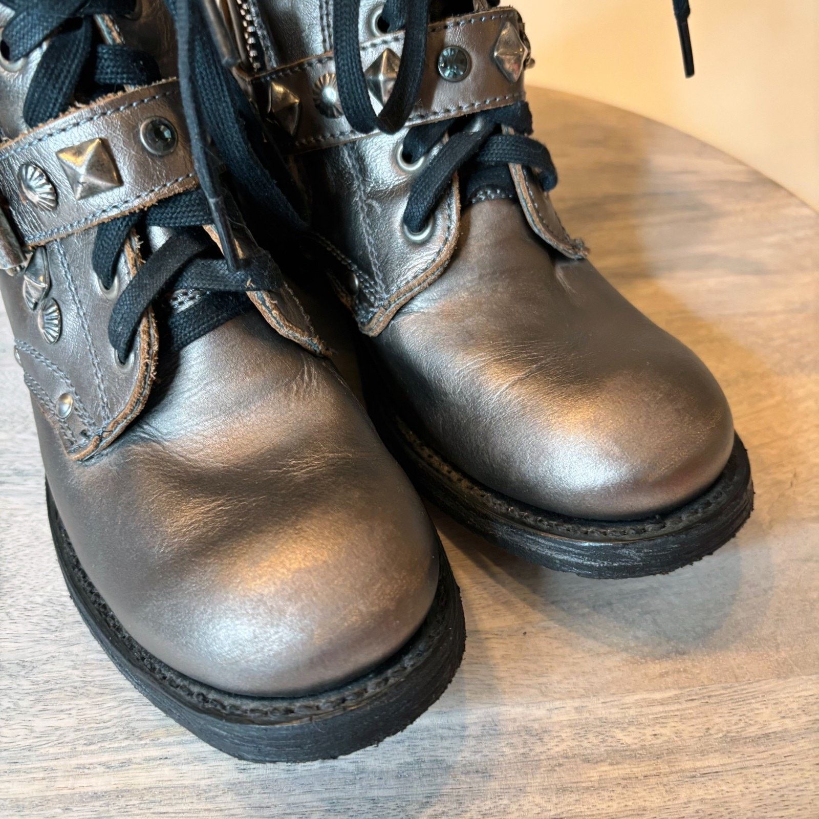 ASH ASH Ryanna US 7.5 - 8 EU 38 Metallic Studded Combat Boots Size US 7.5 / IT 37.5 - 6 Thumbnail