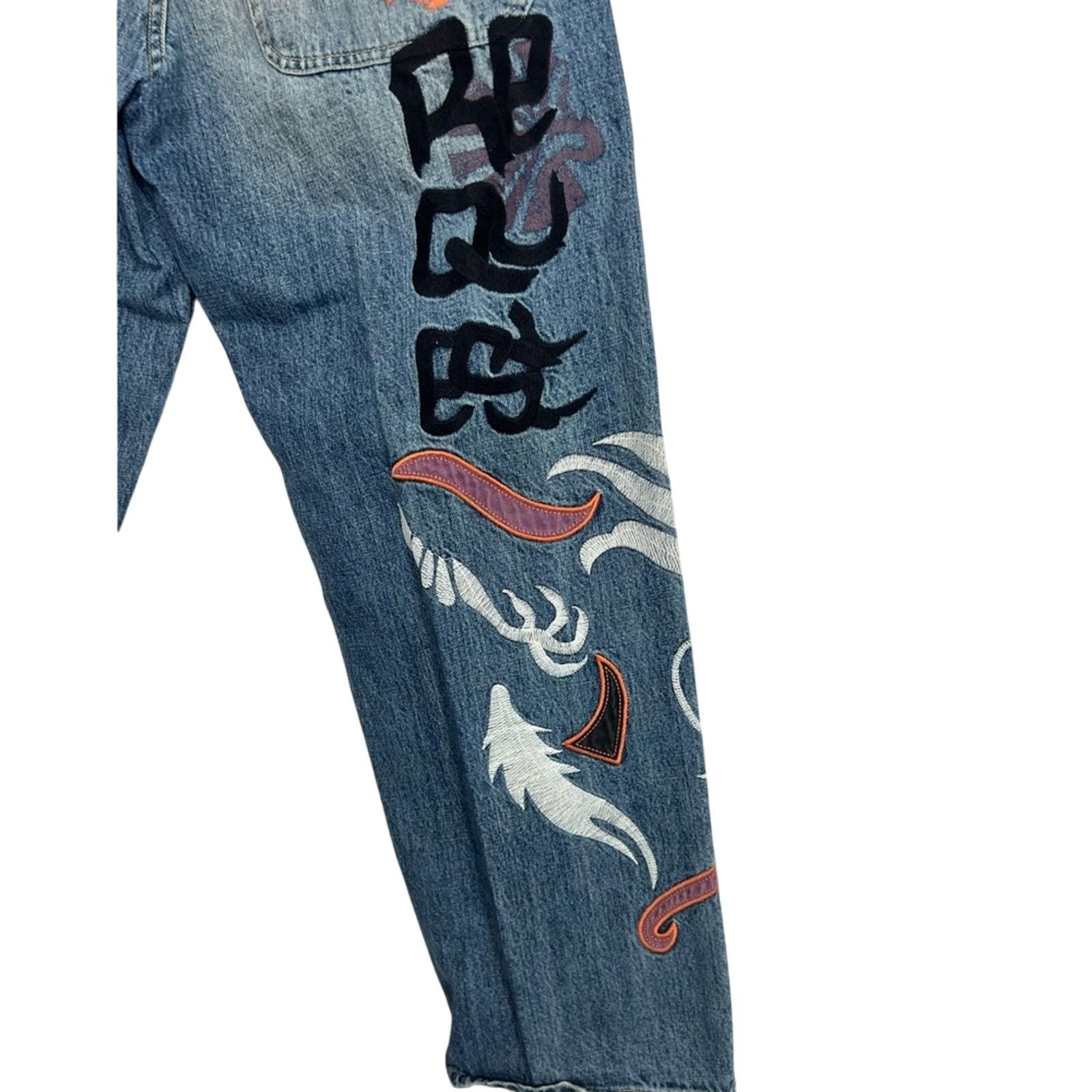 Request Jeans Vintage Request Jeans Men 28x31 Embroidered Y2K Skater RARE Size US 28 / EU 44 - 7 Thumbnail