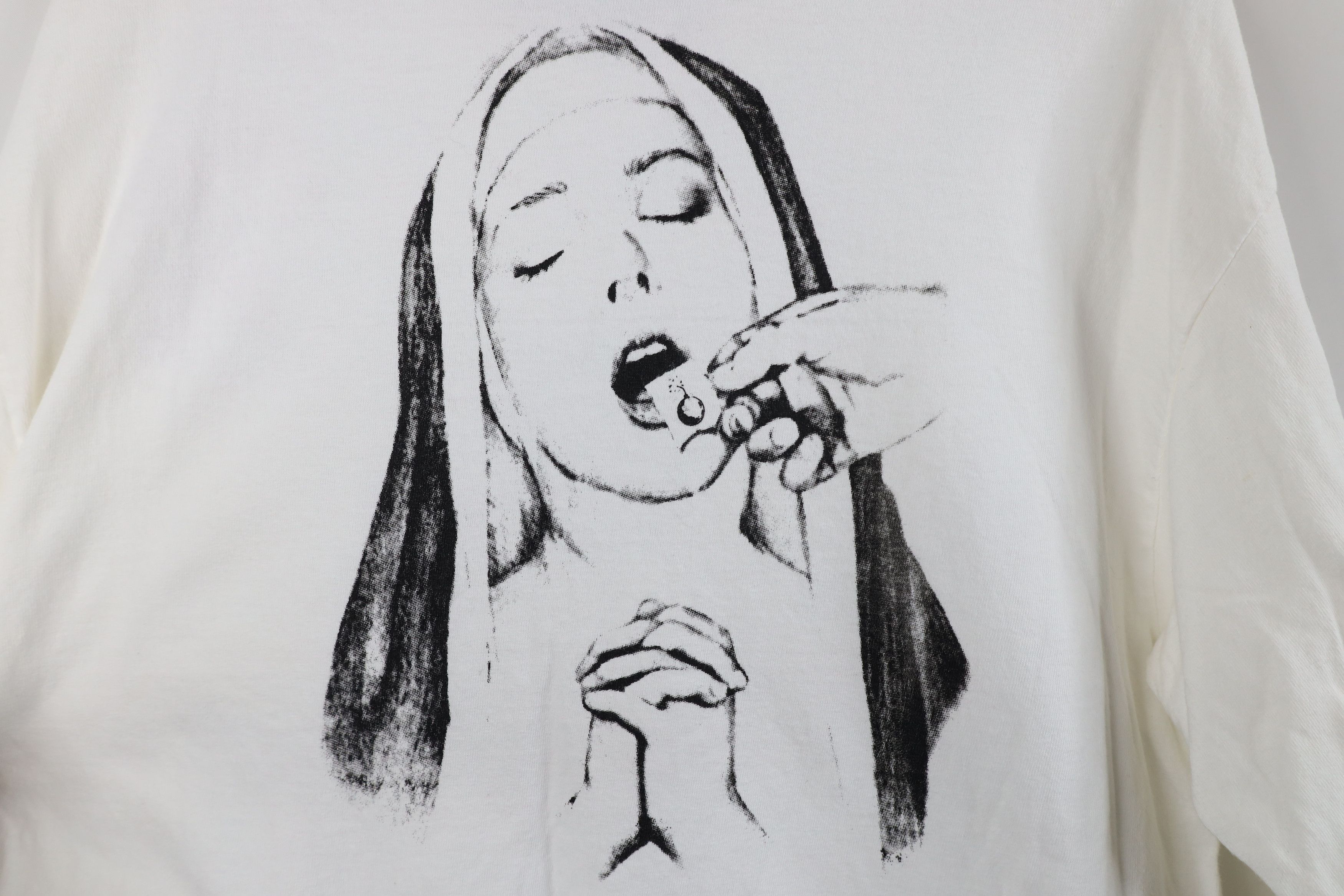 Vintage Vintage Y2K Streetwear Bull*hit Acid Nun Long Sleeve T-Shirt Size US L / EU 52-54 / 3 - 10 Thumbnail