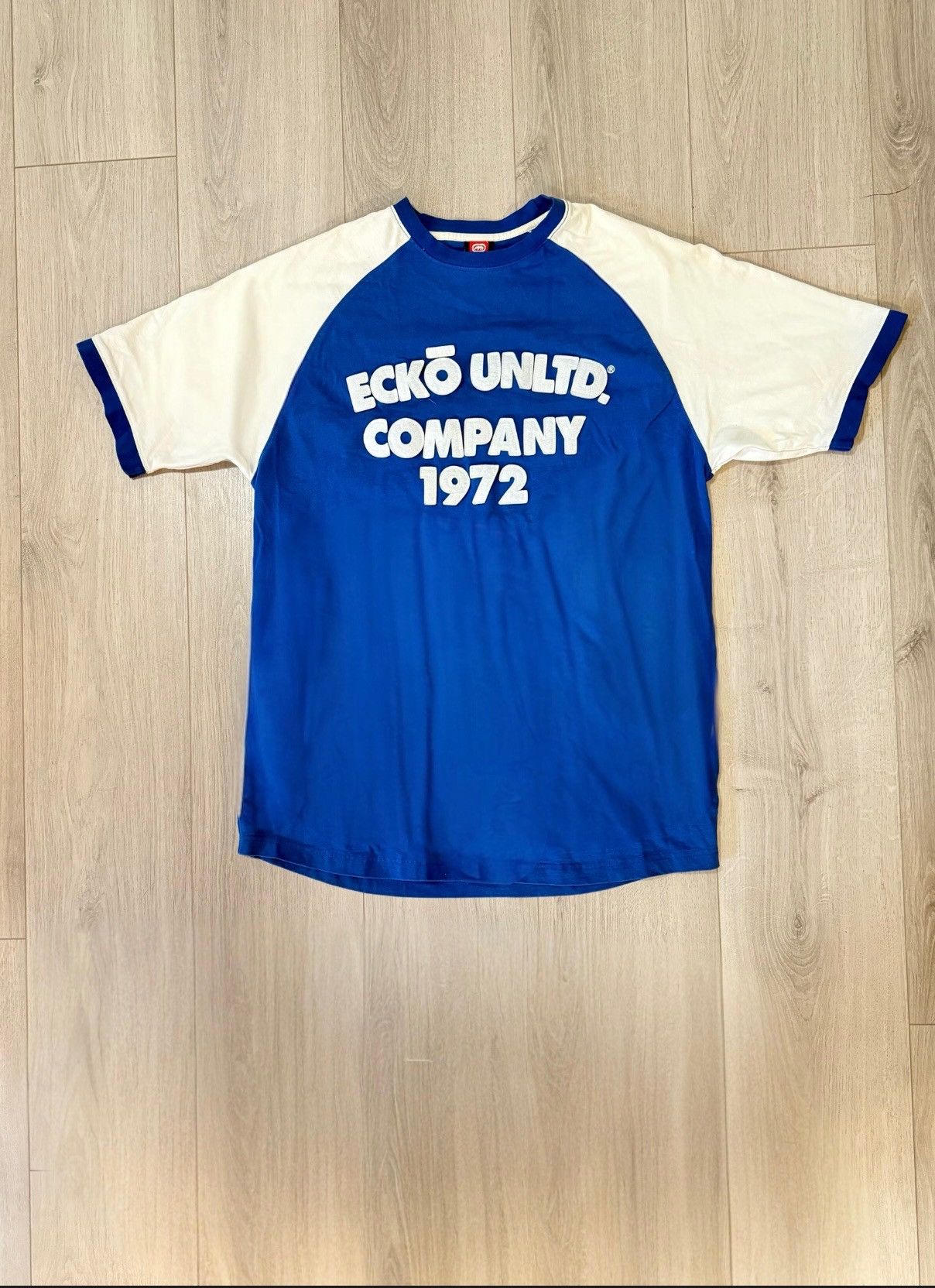 Ecko Unltd. Y2K Ecko Untld. Baggy Blue & White Embroidered Graphic Tee Size US XL / EU 56 / 4 - 4 Thumbnail