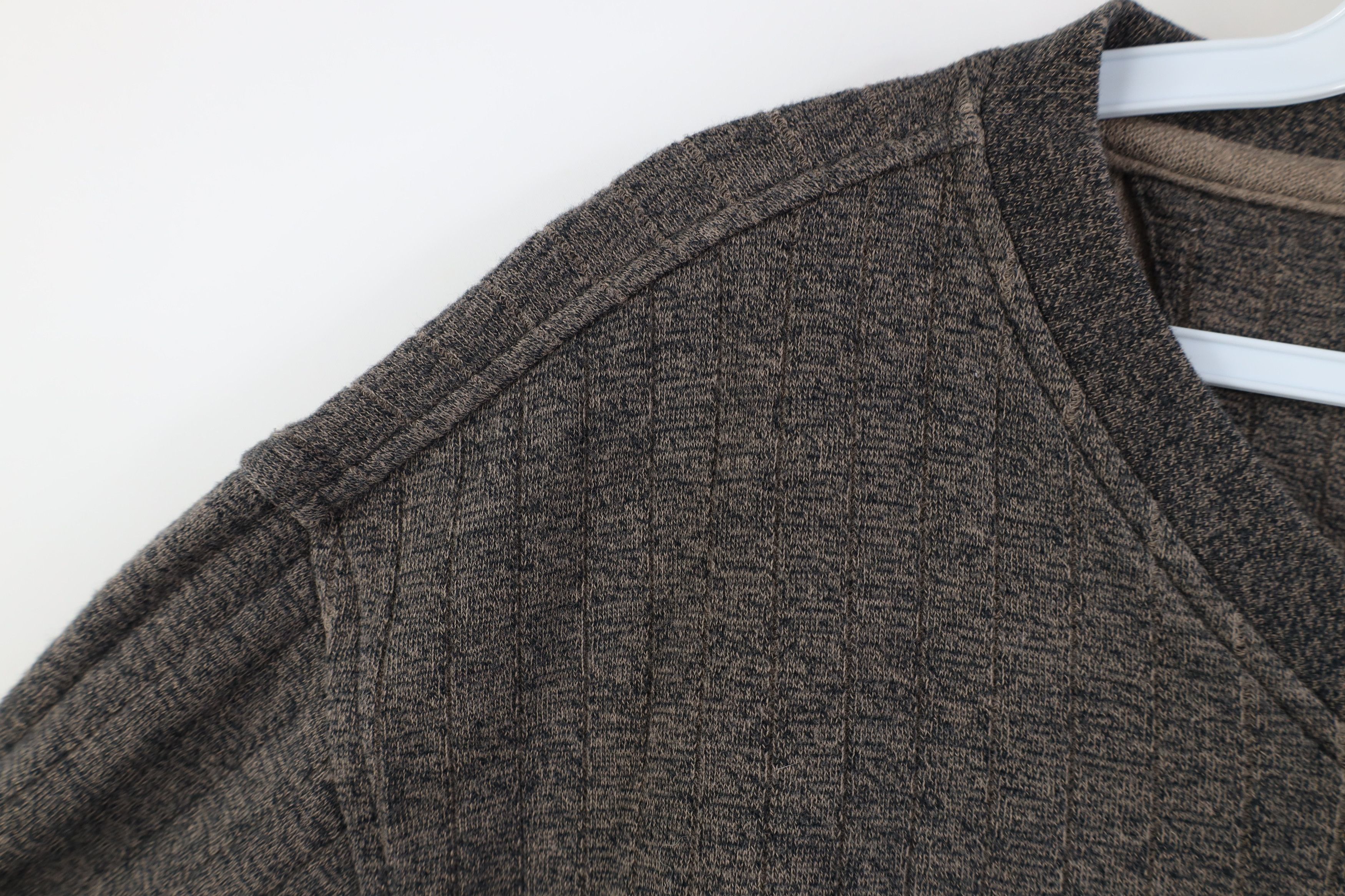 Vintage Vintage 90s Perry Ellis Ribbed Knit V-Neck Sweater Brown Size US L / EU 52-54 / 3 - 8 Thumbnail
