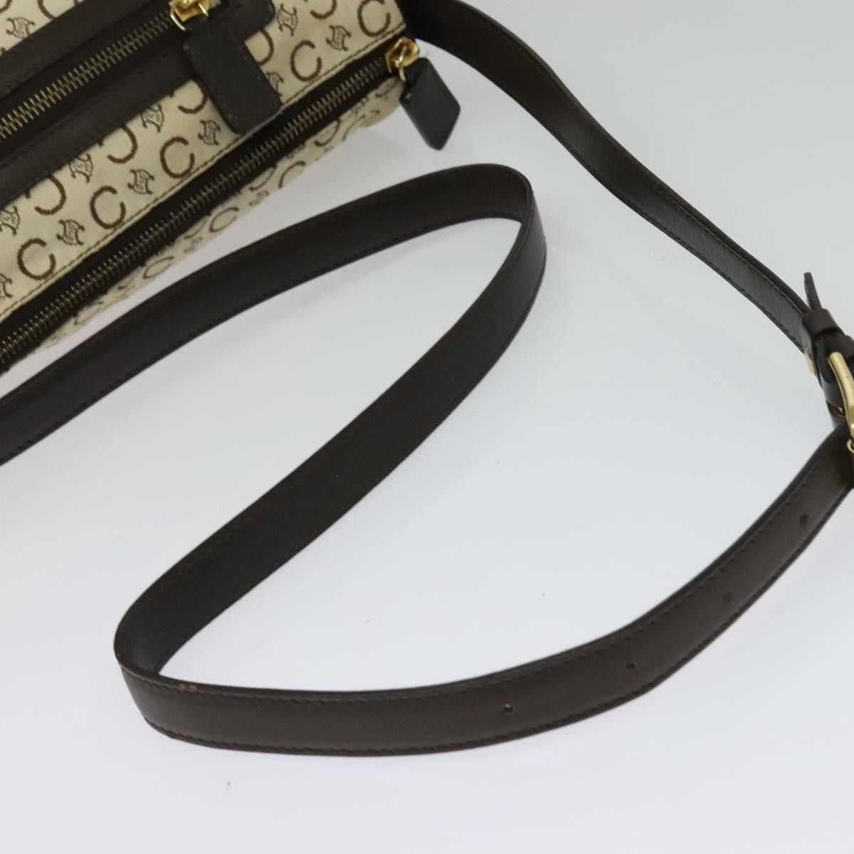 Celine CELINE C Macadam Canvas Shoulder Bag Beige Gold Size ONE SIZE - 7 Thumbnail