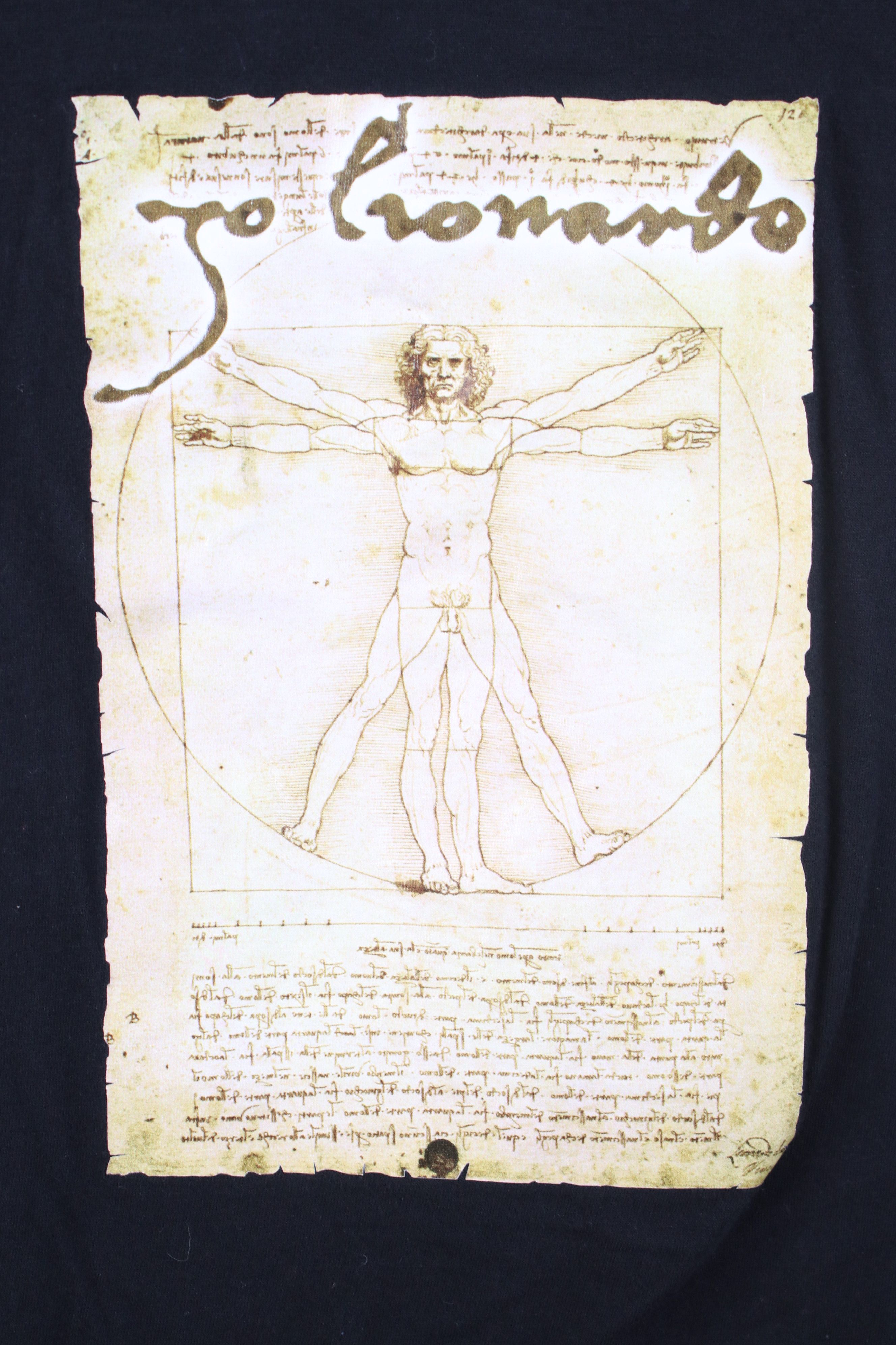 Vintage Vintage 90s Streetwear Leonardo da Vitruvian Man T-Shirt Size US S / EU 44-46 / 1 - 4 Thumbnail