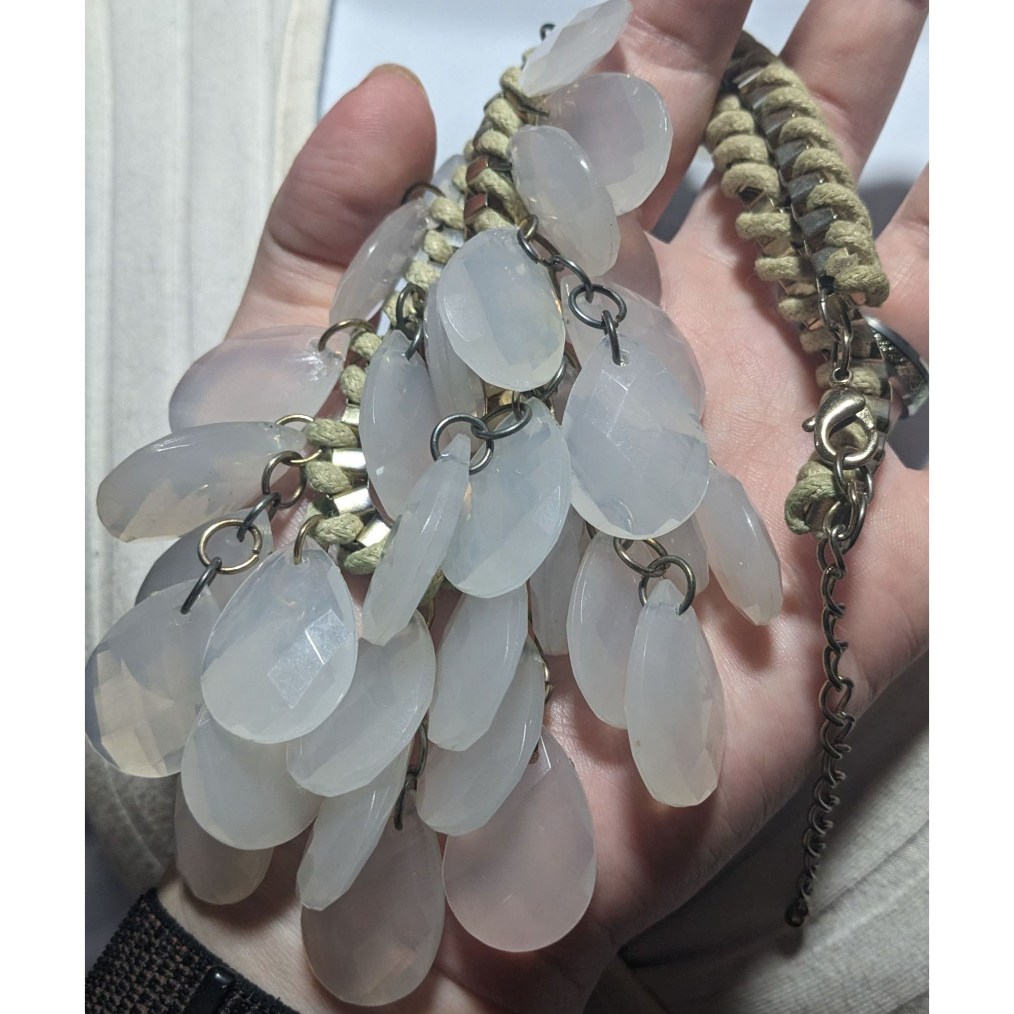 Other Chunky White Teardrop Box Chain Woven Necklace Size ONE SIZE - 7 Thumbnail