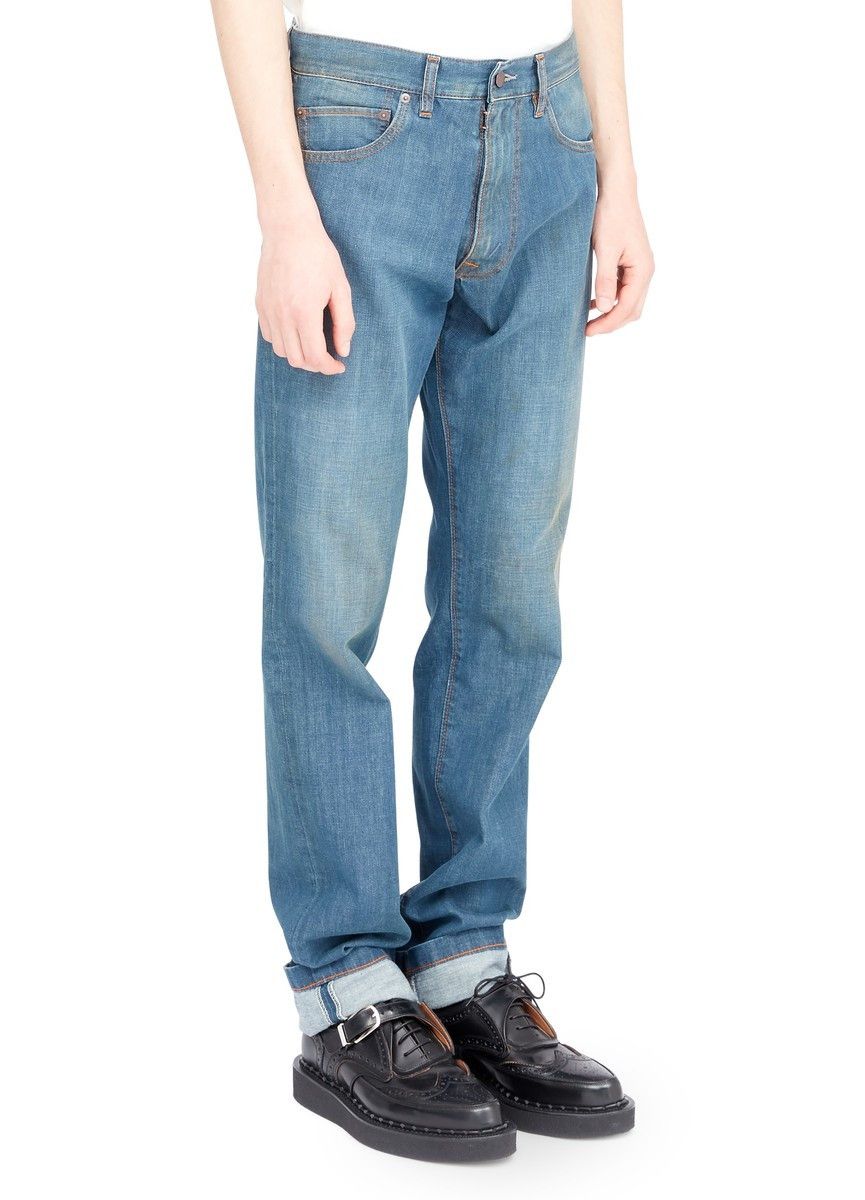 Maison Margiela oc11z0925 Wash Turn-up Jeans in Blue Size US 34 / EU 50 - 4 Thumbnail