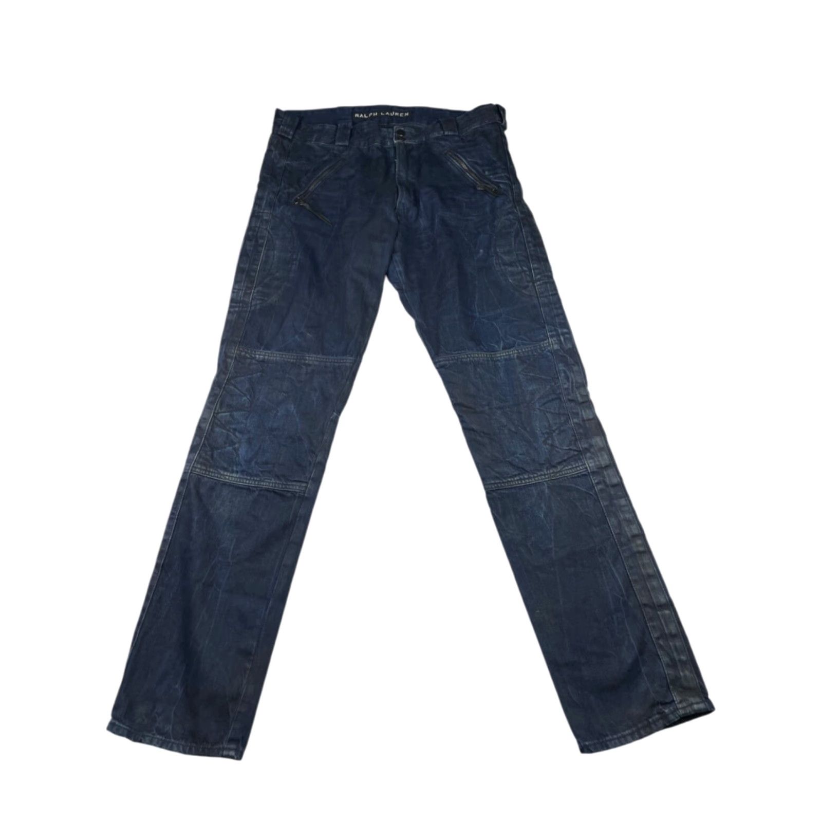 Ralph Lauren Ralph Lauren Black Label Jeans Distressed Moto Medium Wash Blue 34x34 Mens Regular 34x34 Distressed Jeans Size US 34 / EU 50 - 2 Thumbnail