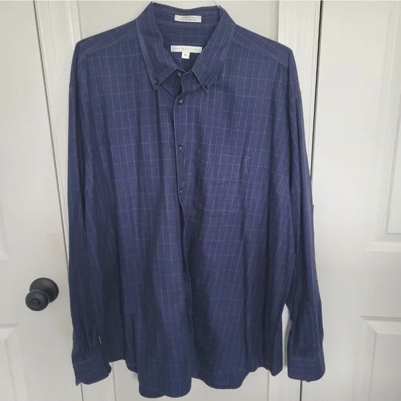 Other Geoffrey Beene Navy Checkered Long Sleeve Button-Up Shirt Size US XXL / EU 58 / 5 - 2 Thumbnail