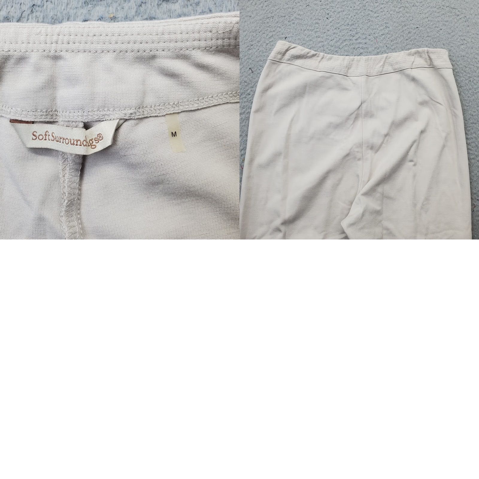 Soft Surroundings Soft Surroundings Pants Women's M Ponte Tan Stretch Seamed Front Waistband Brown Inseam 27" Flat Front Casual Womens Size M Size 32" / US 10 / IT 46 - 8 Thumbnail