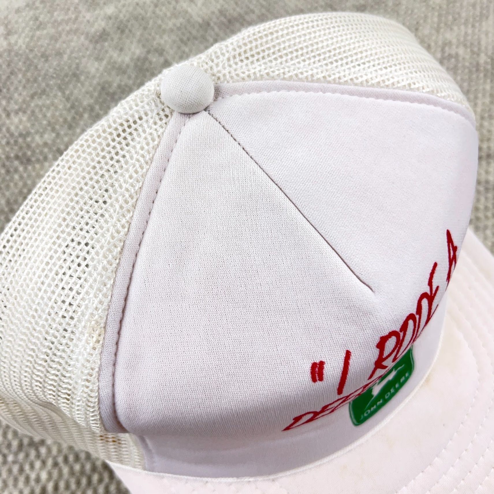 Vintage VINTAGE John Deere Trucker Hat Cap Snapback 80s 90s USA Outdoor Casual Men One Size White Size ONE SIZE - 4 Thumbnail