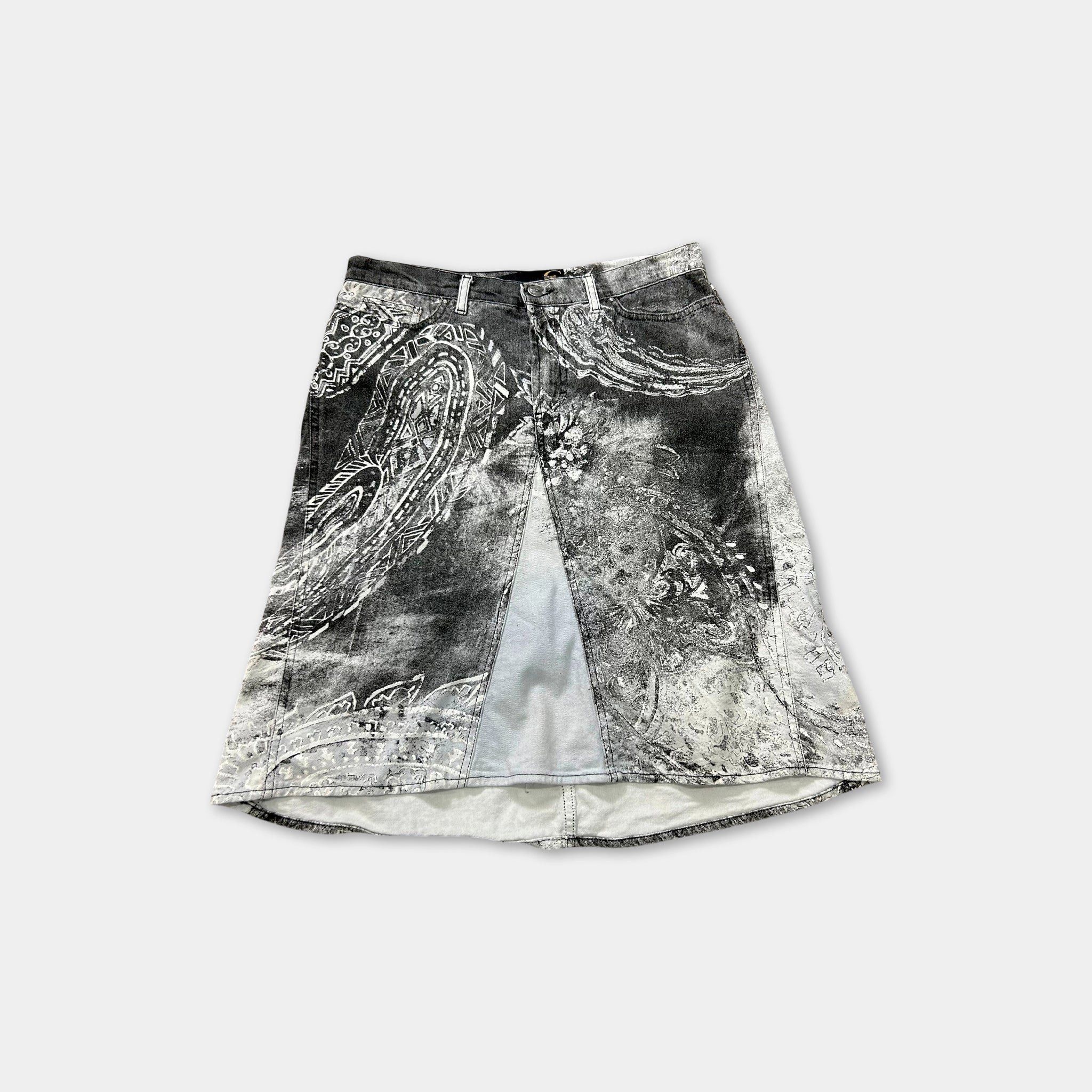 Just Cavalli Just Cavalli 2000s Bandana Print Black and White Mid-Length Size 30" / US 8 / IT 44 - 1 Thumbnail