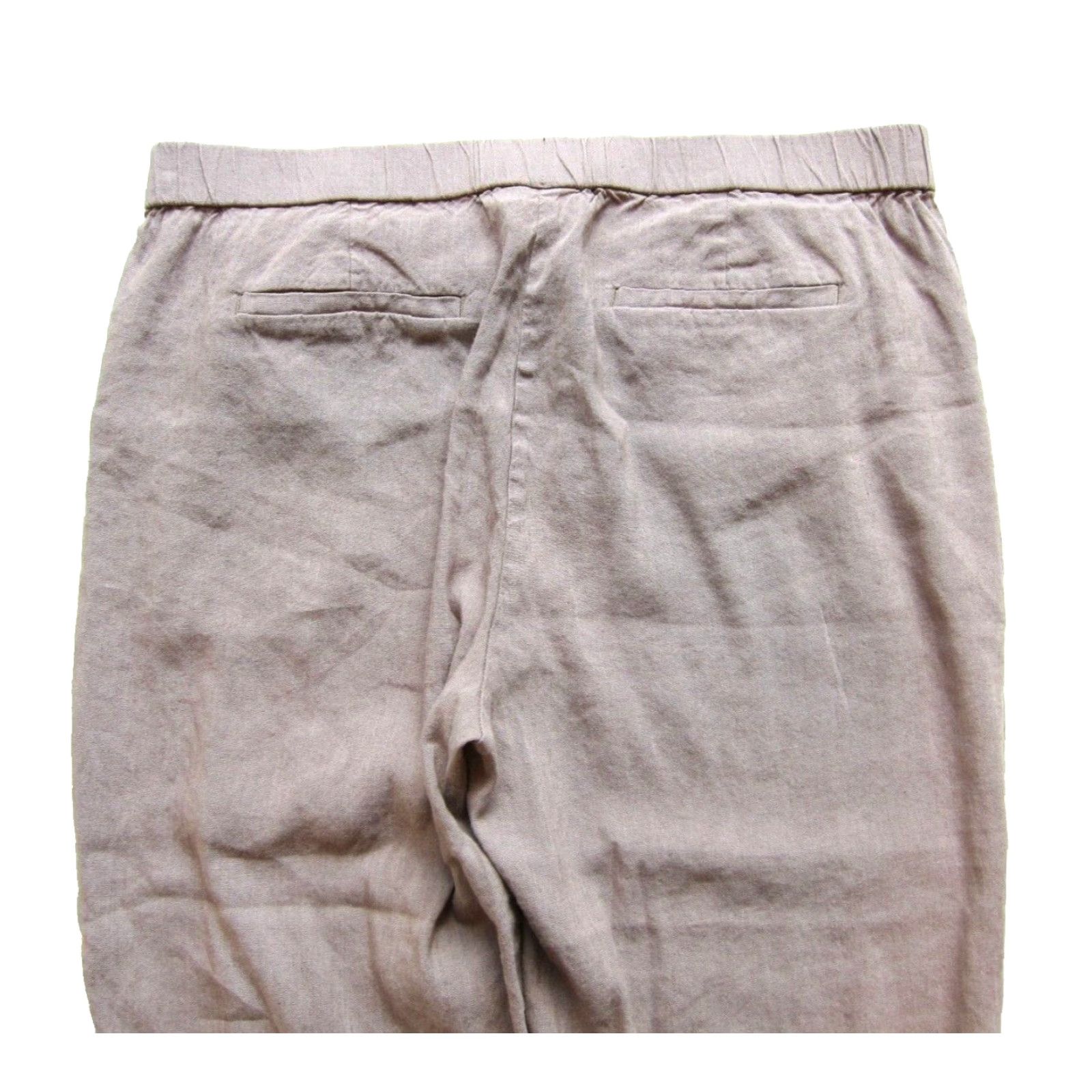J. Jill J. Jill Linen Stretch Brown Pocket Casual Elastic Waist Crop Pant L Tall Womens Size 36" / US 14 / IT 50 - 5 Thumbnail