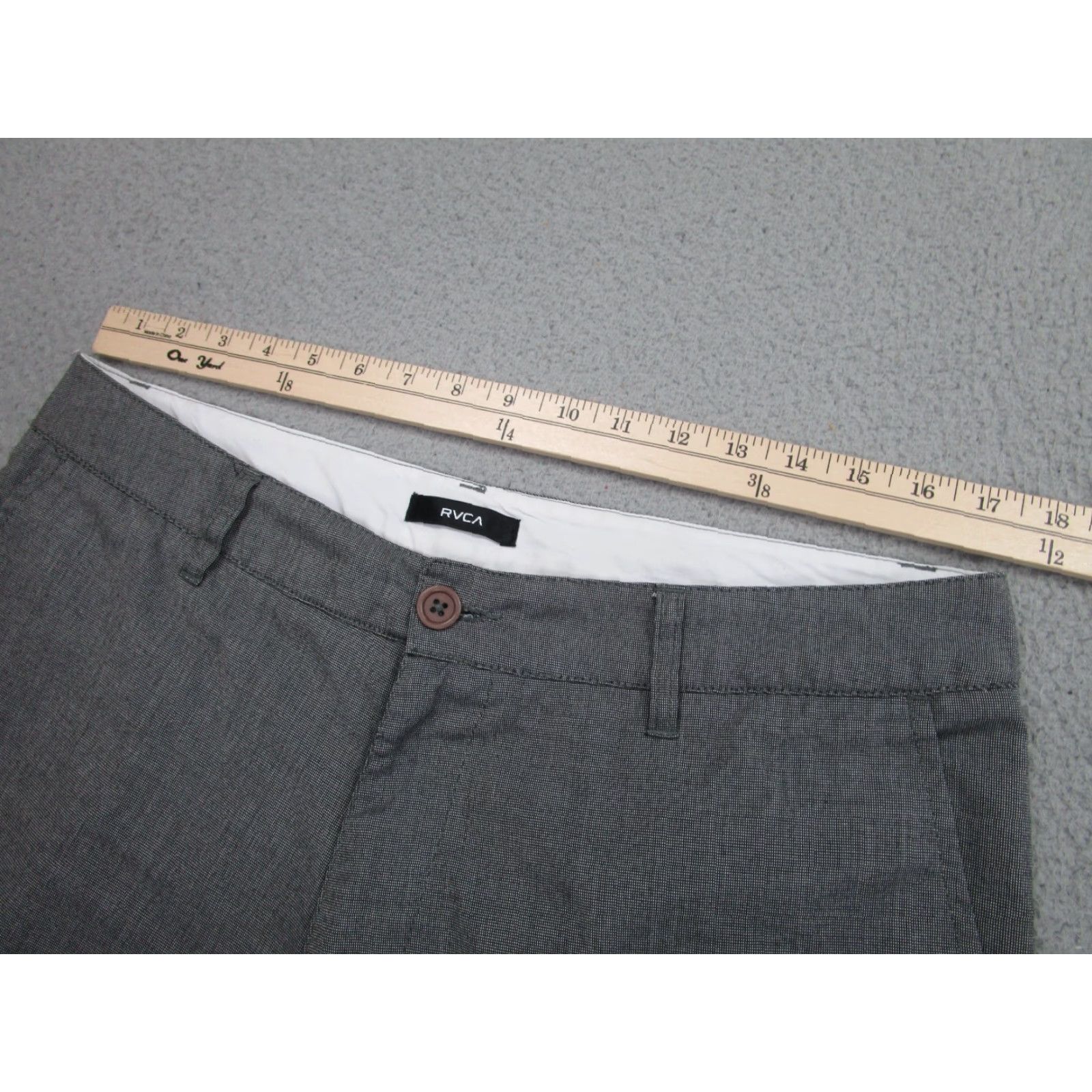 RVCA RVCA Shorts Mens 33 Gray Chino Surfer Skater Casual Zip Size US 33 - 2 Thumbnail