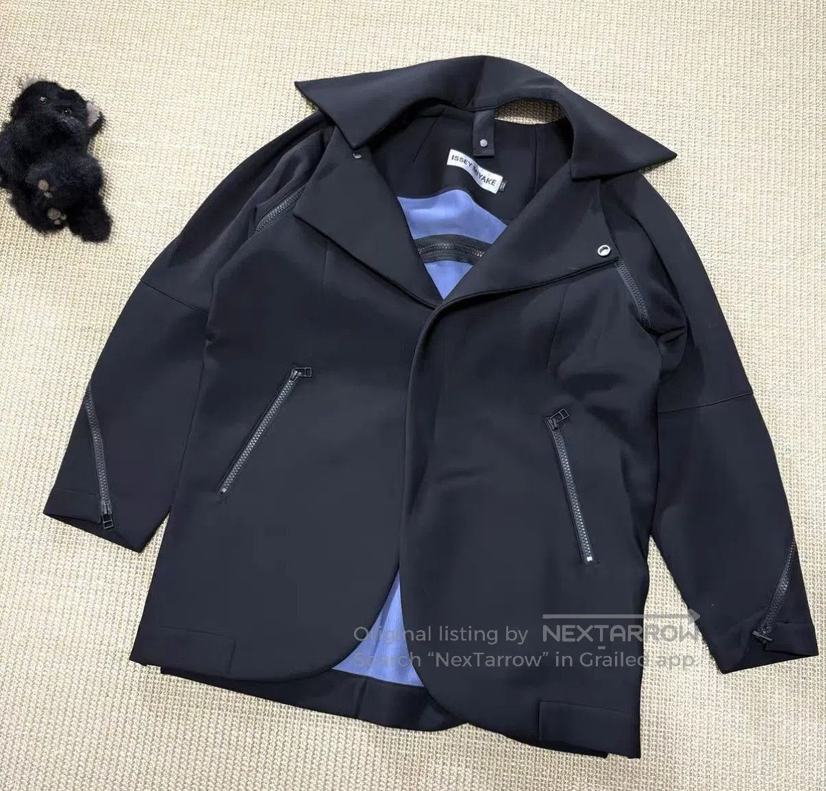 Issey Miyake Black Lightweight Jacket with Collar . Size US M / EU 48-50 / 2 - 2 Thumbnail