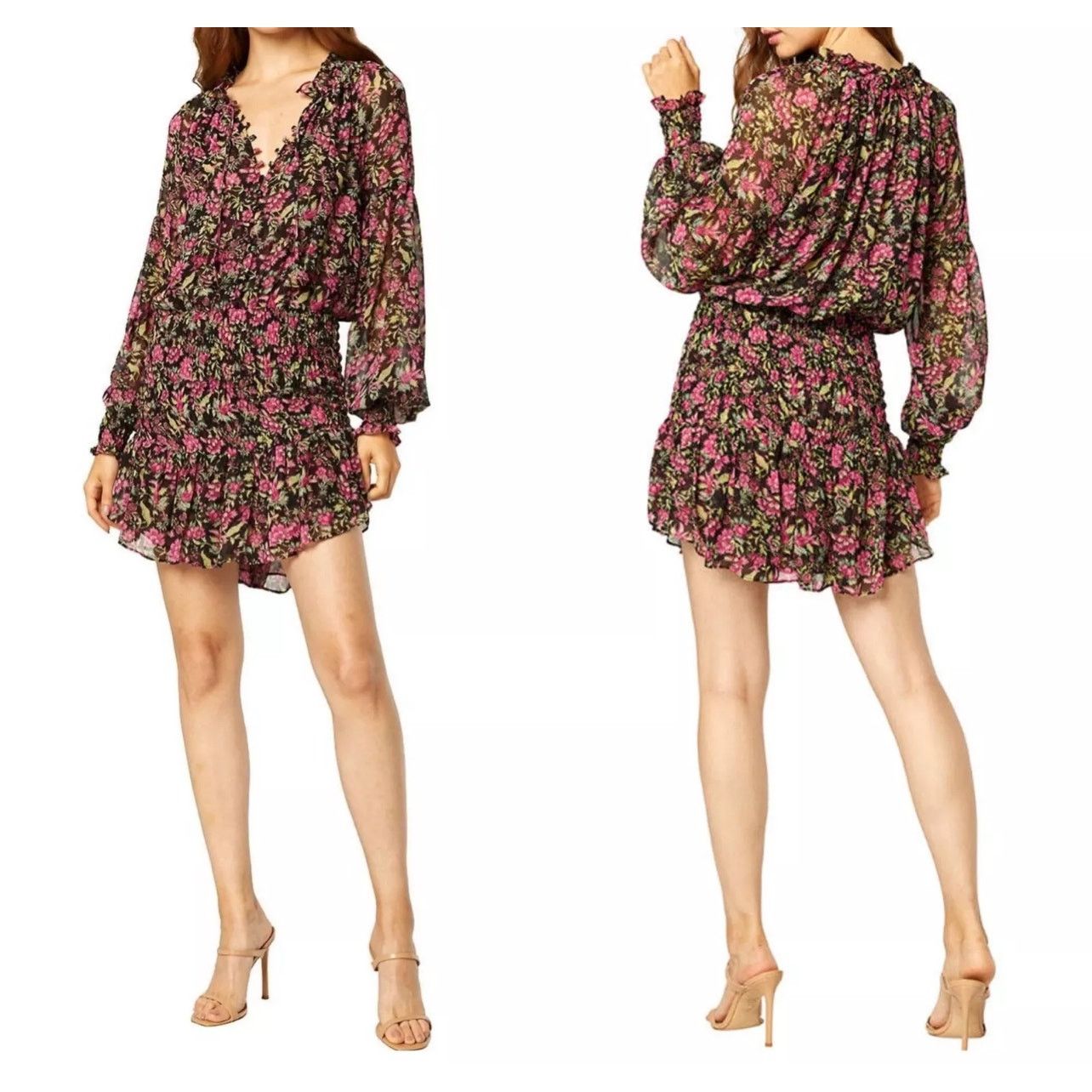 MISA Los Angeles Misa Los Angeles Celina Floral Mini Dress Chiffon size M J3 Size M / US 6-8 / IT 42-44 - 1 Thumbnail