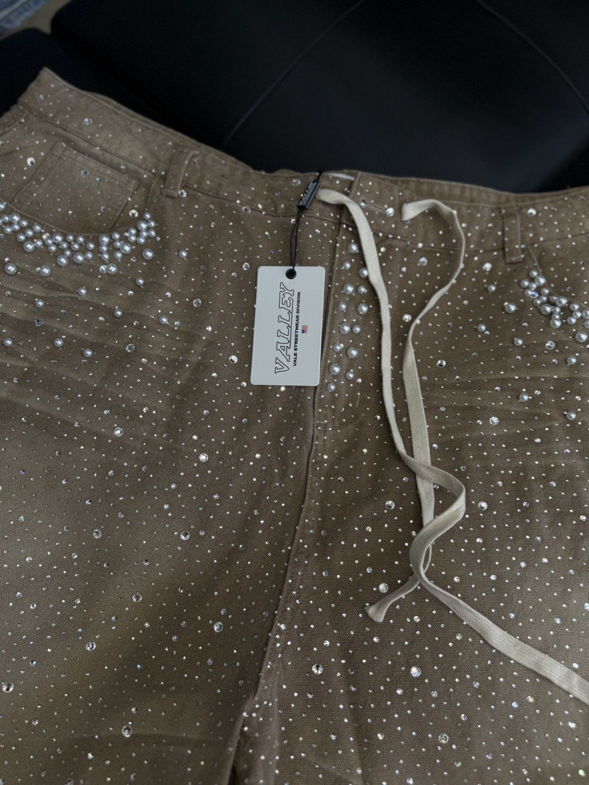Vale Valley Rhinestone Crystal Shorts Denim Tan Size 40 Size US 40 / EU 56 - 6 Thumbnail