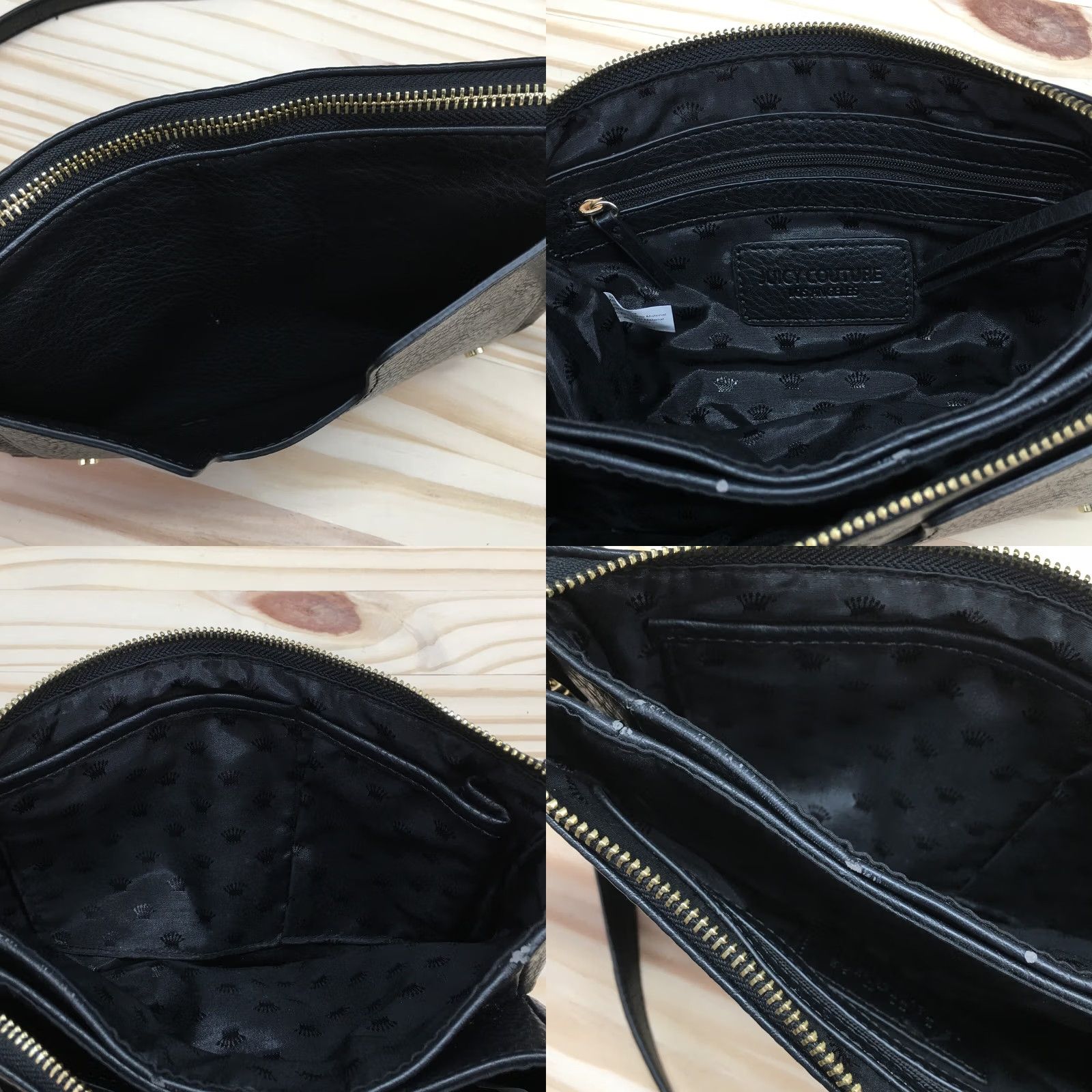 Juicy Couture Juicy Couture Black Crossbody Bag Adjustable Strap Faux Leather Casual Women Small Crossbody Bag Wristlet Size ONE SIZE - 9 Thumbnail