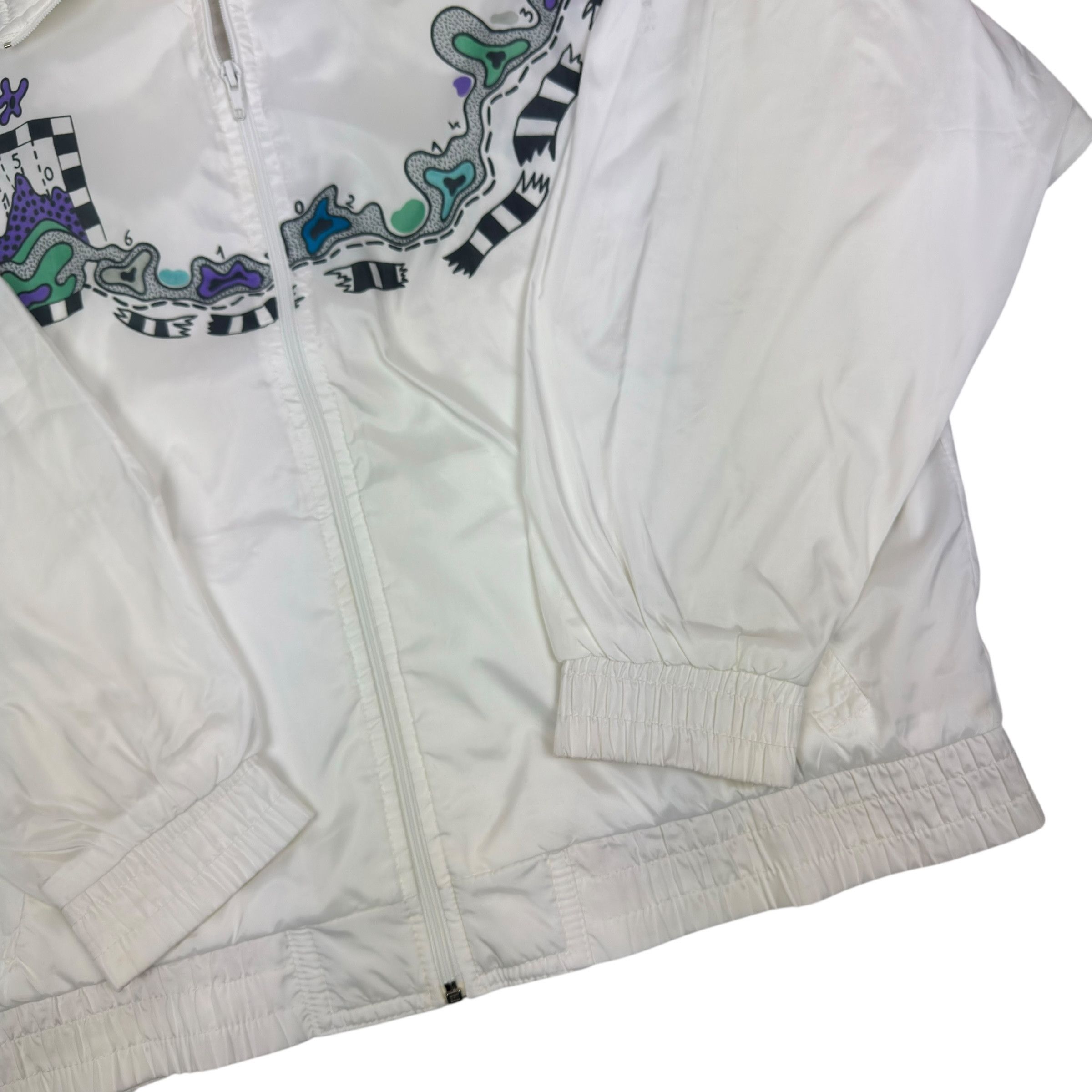 Adidas Vintage Adidas Men's White Printed Full Zip Track Jacket 40 Size US L / EU 52-54 / 3 - 7 Thumbnail