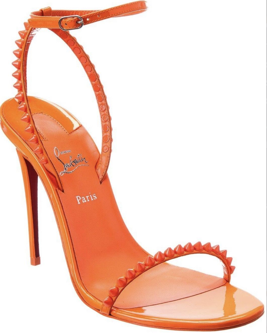 image of Christian Louboutin So Me 100 In Fluo Orange Shoes, Women's