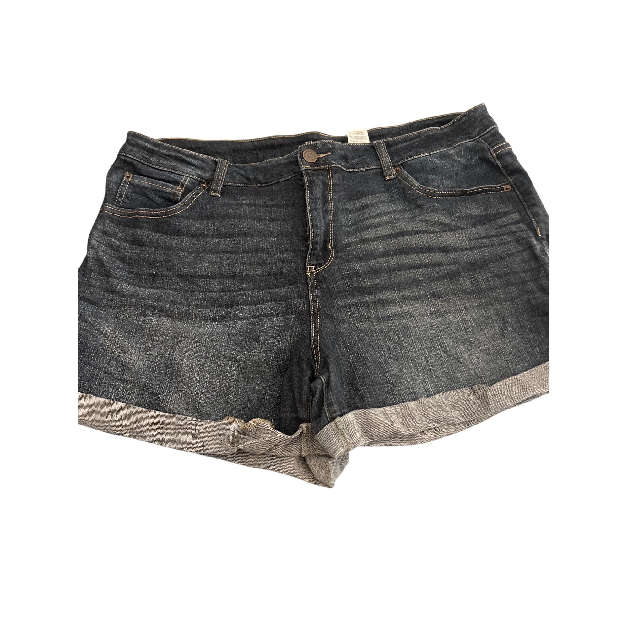Other Time And Tru Mid-Rise Denim Shorts Blue Jeans Cuffed Button Size 40" / US 18 - 1 Thumbnail