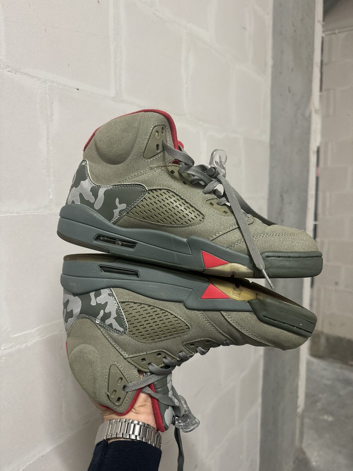 Jordan Brand Nike Jordan 5 Retro P51 Camo vintage sneakers Size US 10 / EU 43 - 8 Thumbnail
