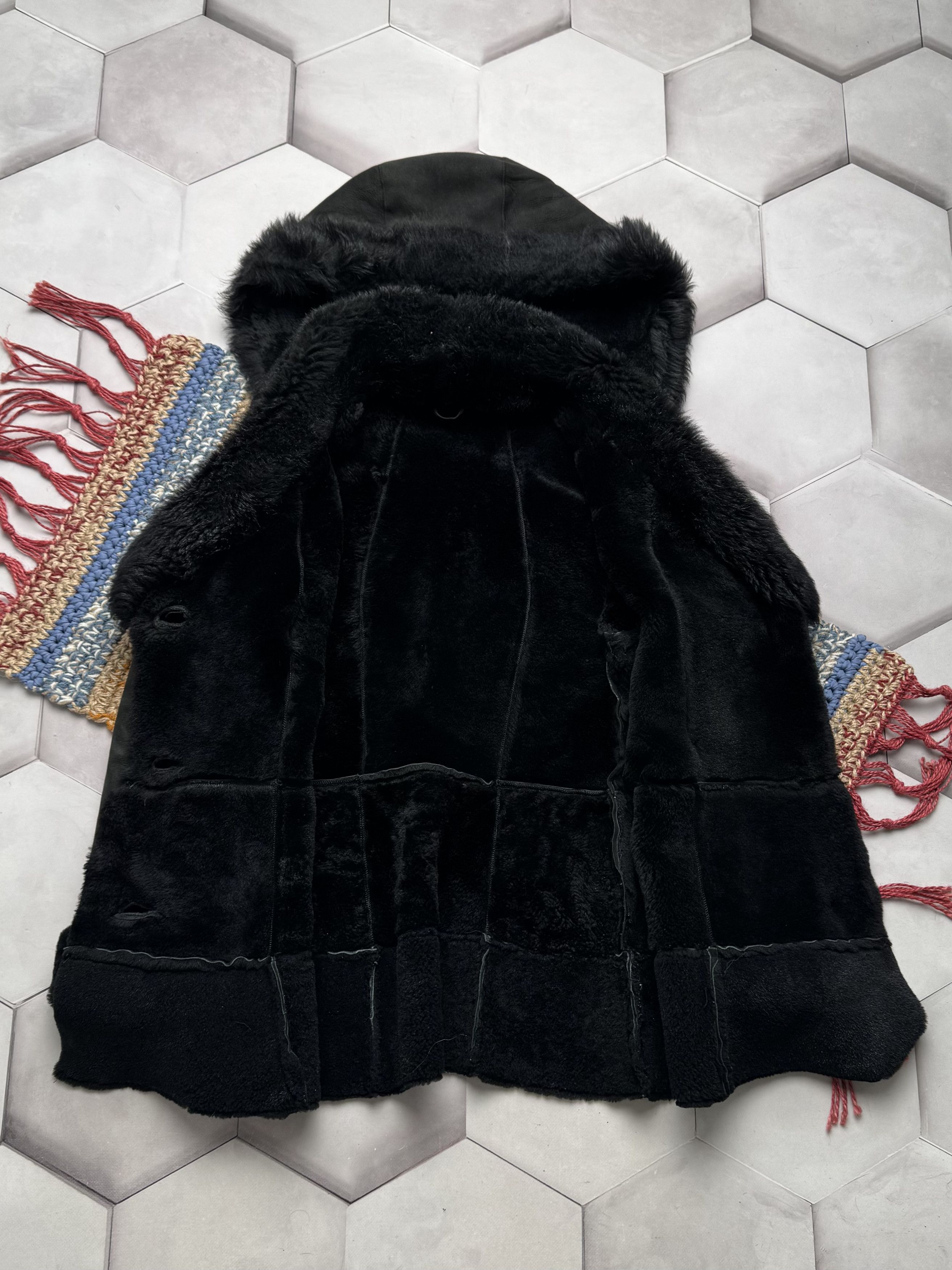 Japanese Brand Vintage Real Sheepskin Hooded Coat (E4) Size S / US 4 / IT 40 - 6 Thumbnail
