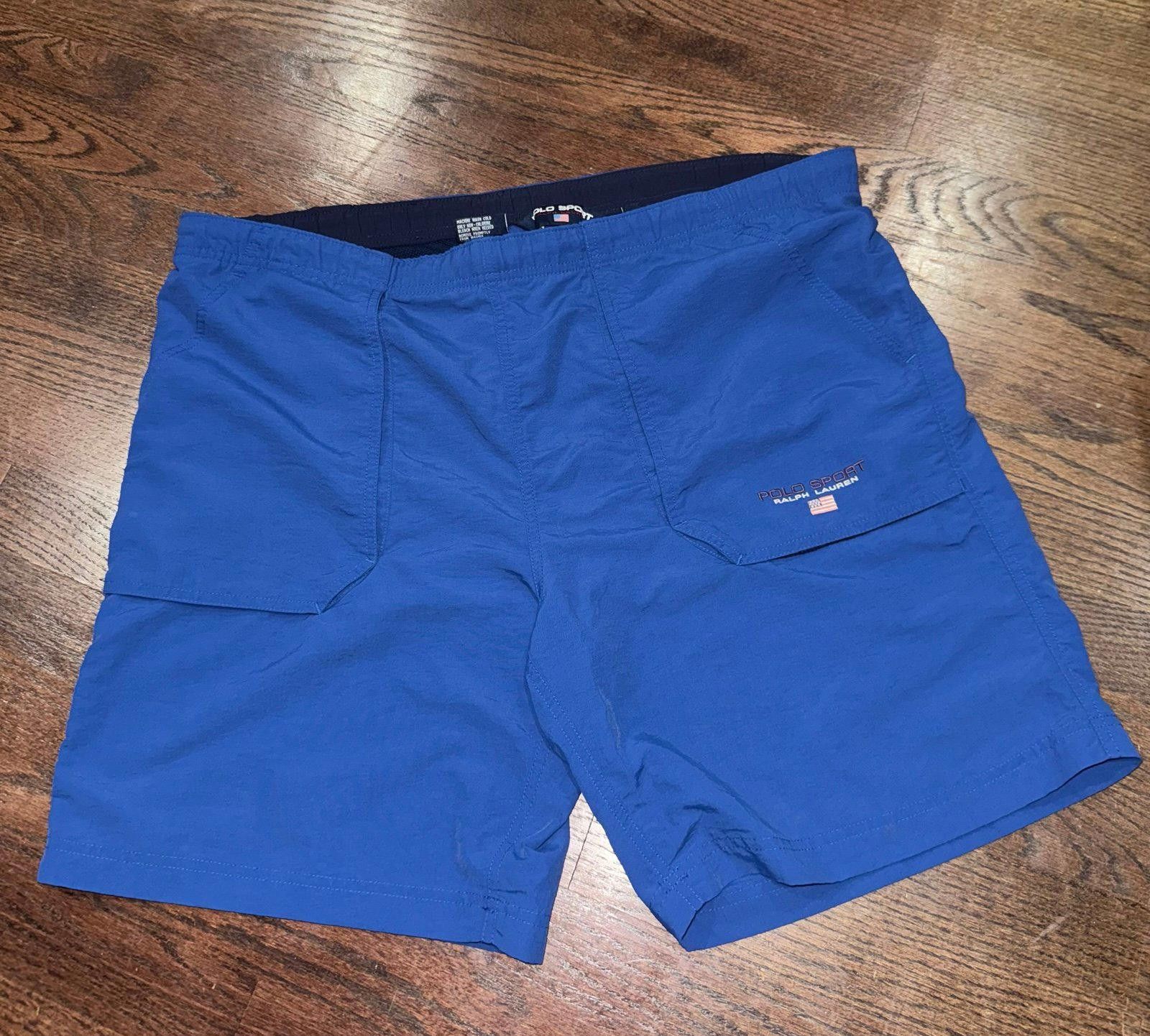 Designer VNTG Polo Sport Ralph Lauren Shorts Sz L 90’s Blue Rare Size US 34 / EU 50 - 2 Thumbnail