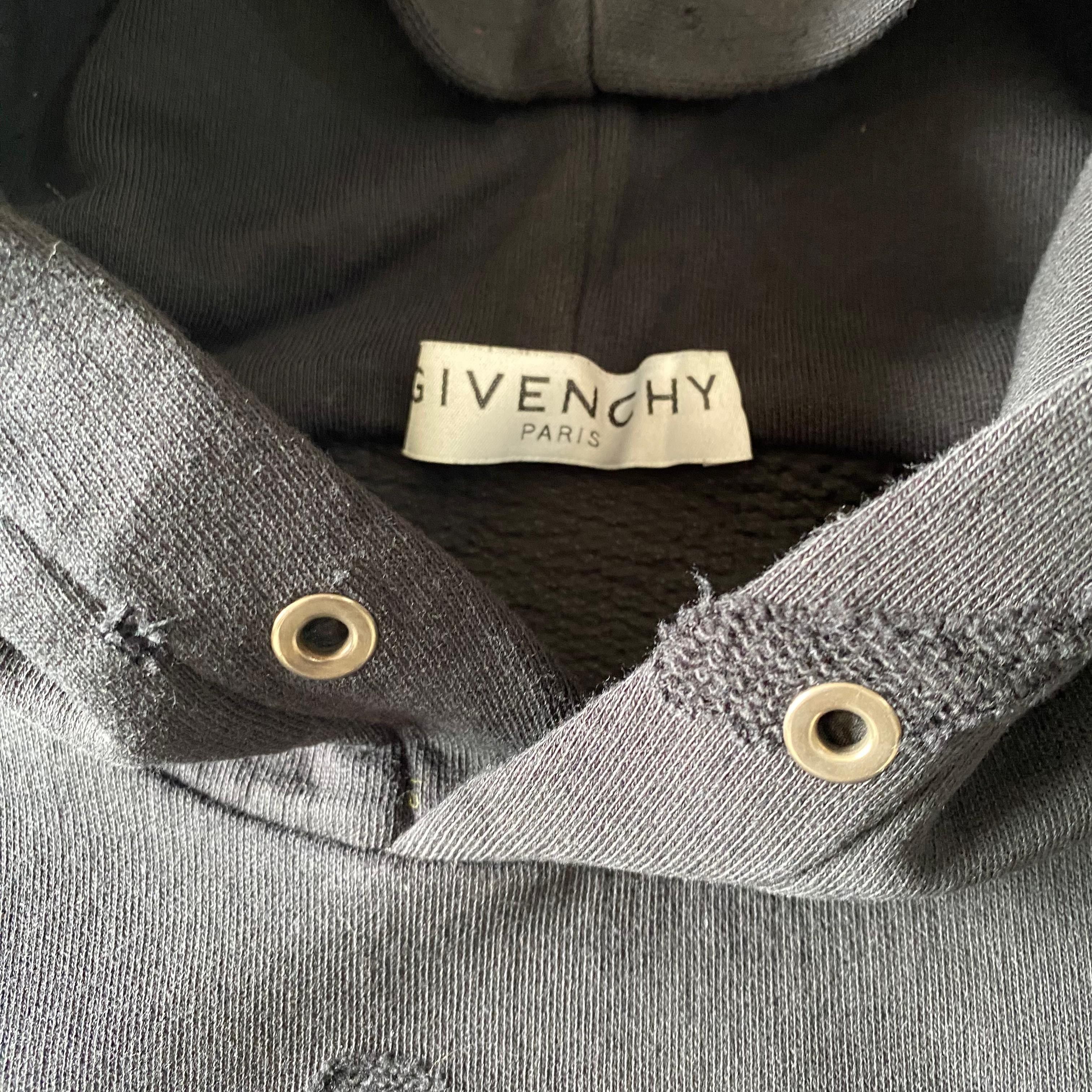 Givenchy Black Distressed Blurred Logo Hoodie Size US M / EU 48-50 / 2 - 2 Thumbnail
