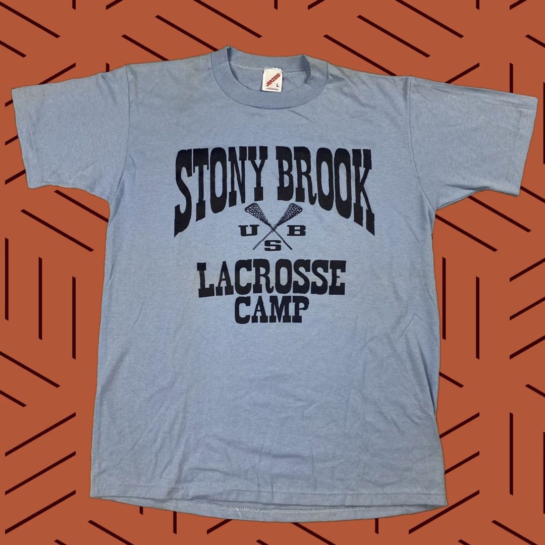 Jerzees VINTAGE 80S STONY BROOK UNIVERSITY LACROSSE CAMP T-SHIRT BLUE MENS L STONY BROOK LACROSSE CAMP USA UNIVERSITY GRAPHIC T-SHIRT NikeOops Size US L / EU 52-54 / 3 - 1 Thumbnail