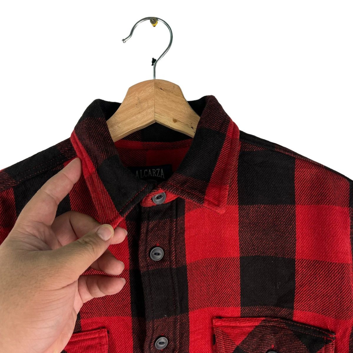 Flannel 🔥VINTAGE FLANNEL WOOL JACKET PUNK DESIGN ALCARZA JAPAN Size US M / EU 48-50 / 2 - 3 Thumbnail
