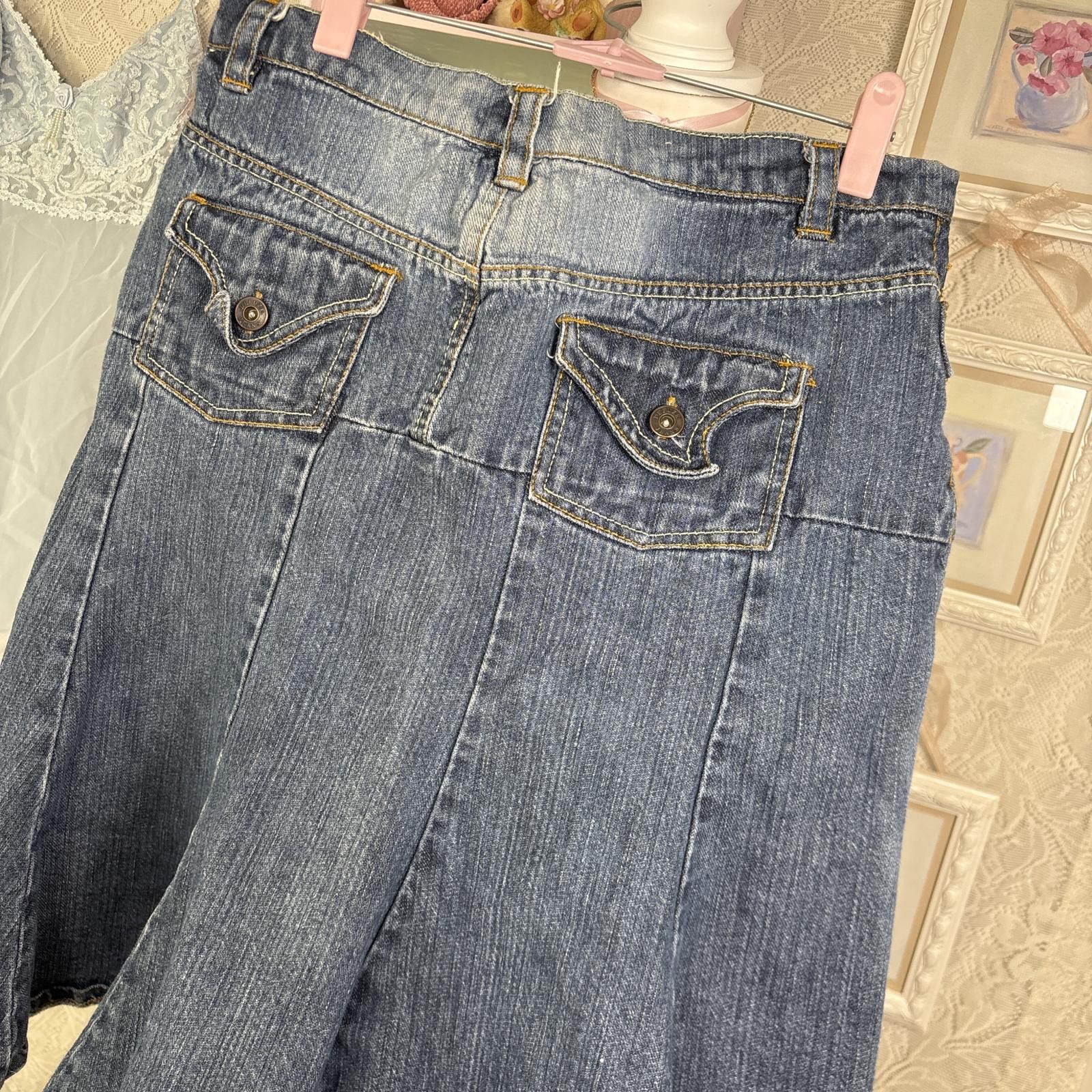 Other y2k light wash distressed denim midi skirt Size 32" / US 10 / IT 46 - 2 Thumbnail