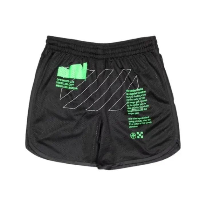 Off-White Off-White SS20 Black Graphic Casual Shorts 0079 Size US 27 - 1 Thumbnail