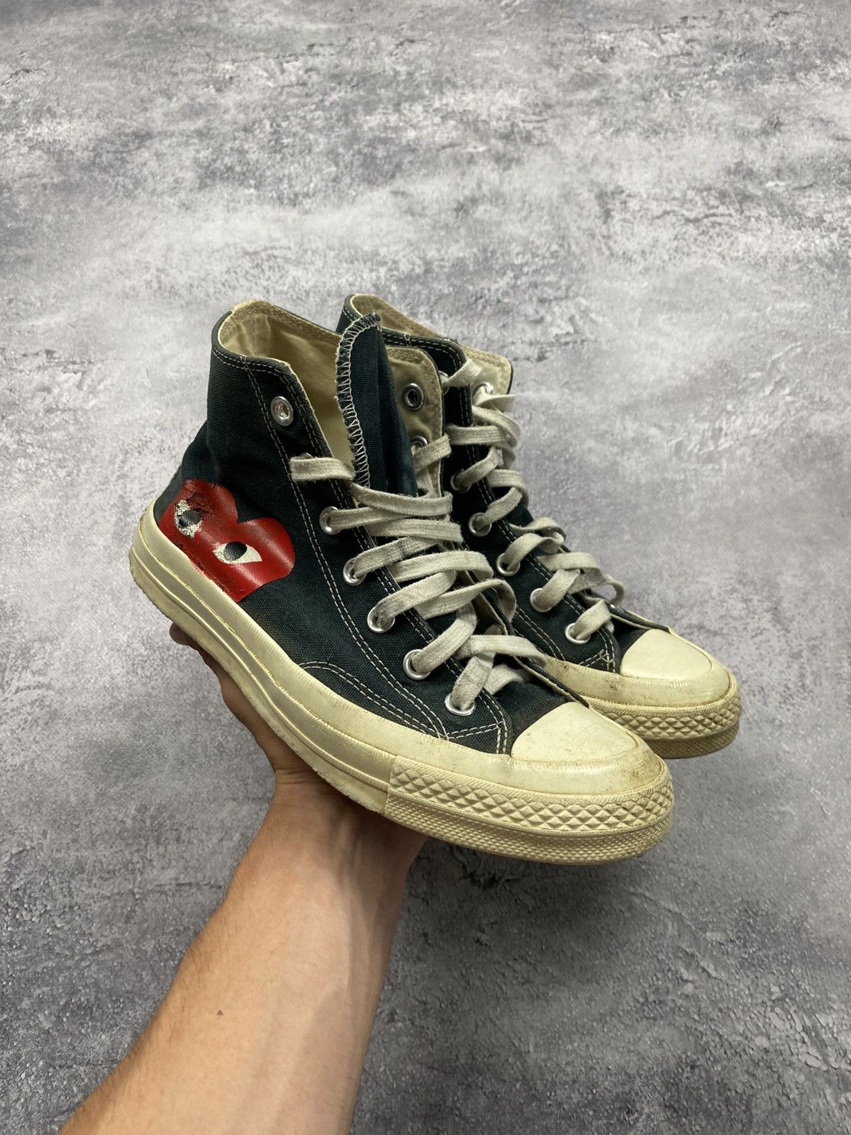 Comme des Garcons Comme Des Garçons Converse High Top Black Heart Sneakers Size US 6 / EU 39 - 5 Thumbnail