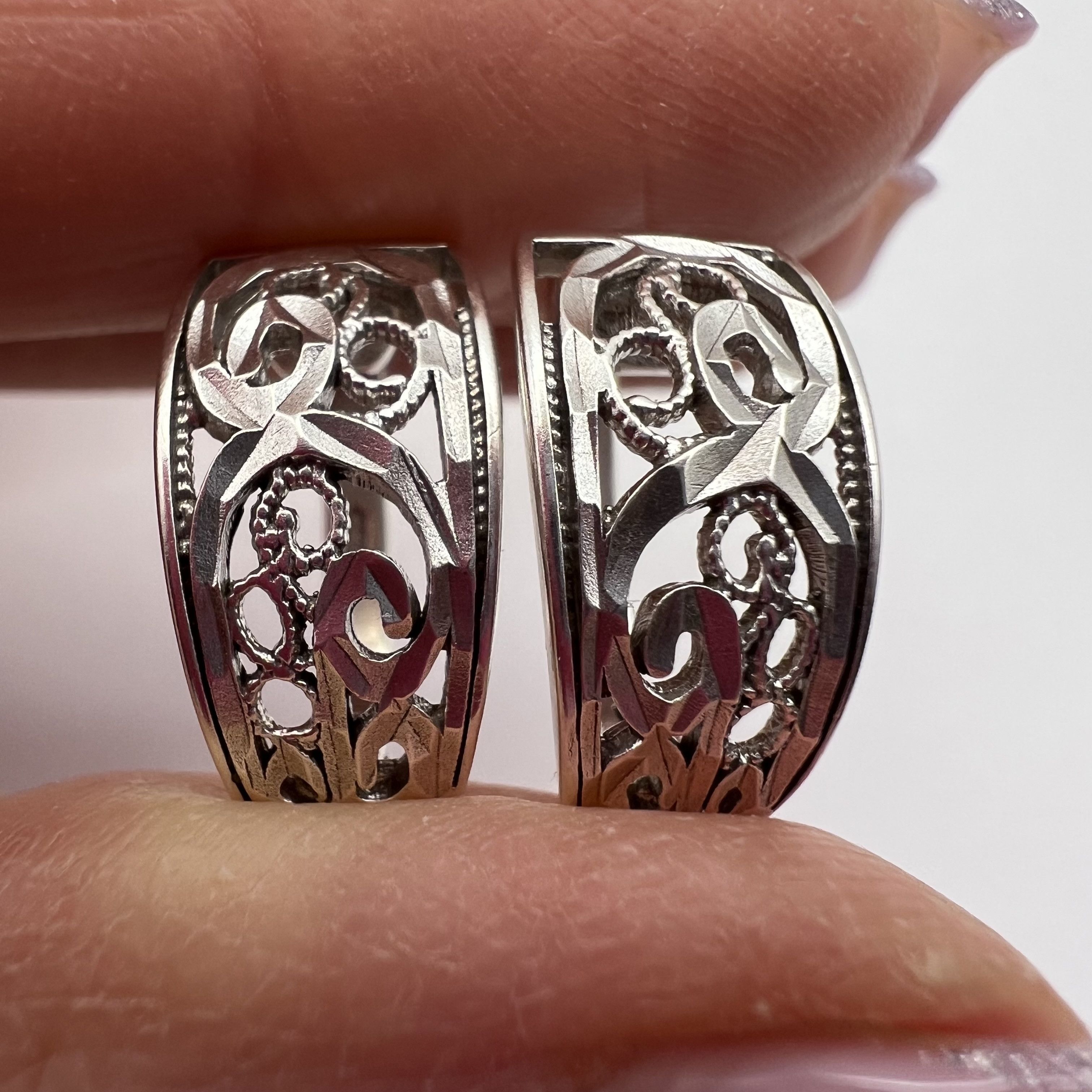 Sterling Silver Vintage Stud Earrings Sterling Silver 925 Jewelry 3.9gr Size ONE SIZE - 1 Thumbnail
