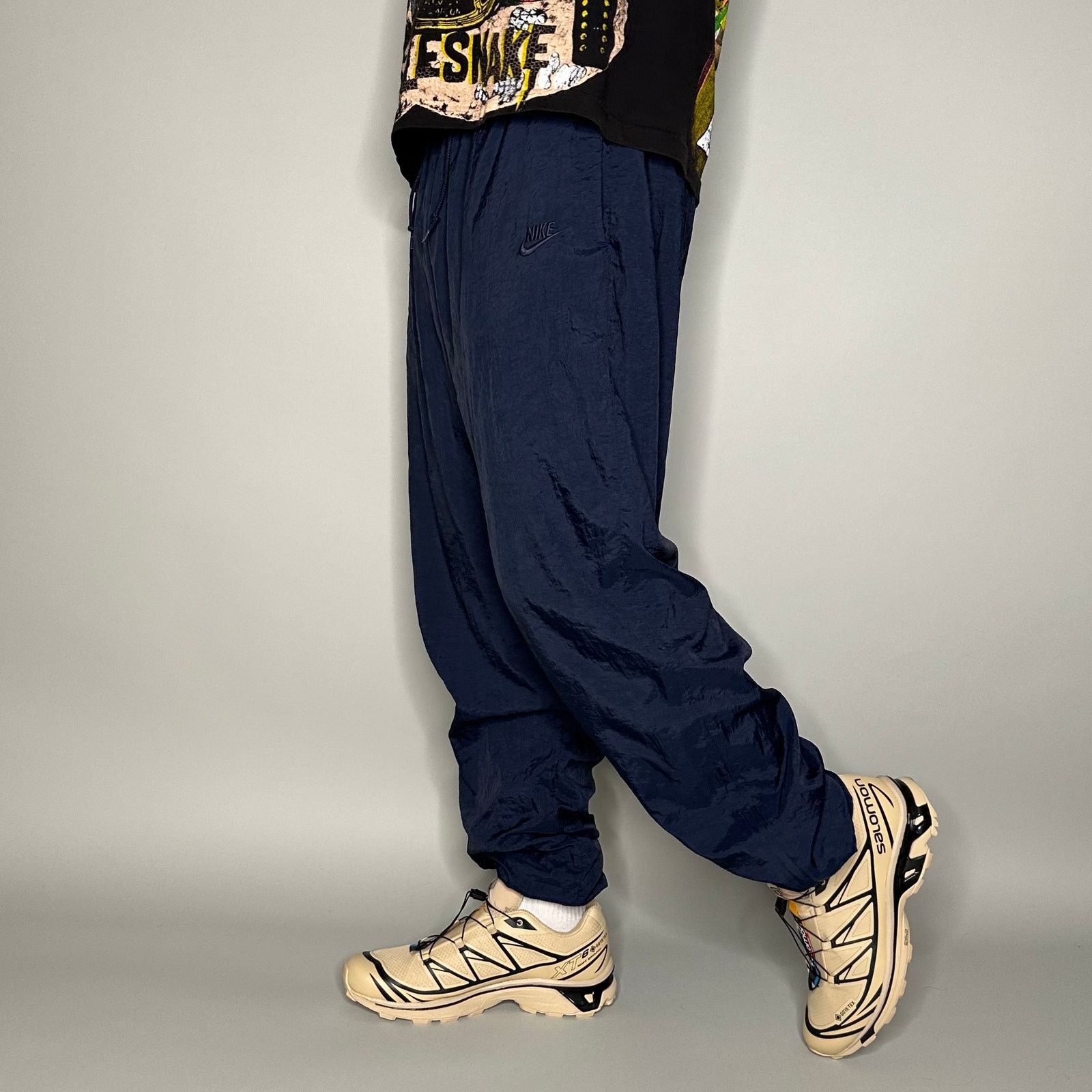 Nike Nike ACG Vintage Crazy Vintage 90s Nike Track Pants Navy Blue Nylon Joggers Grailed