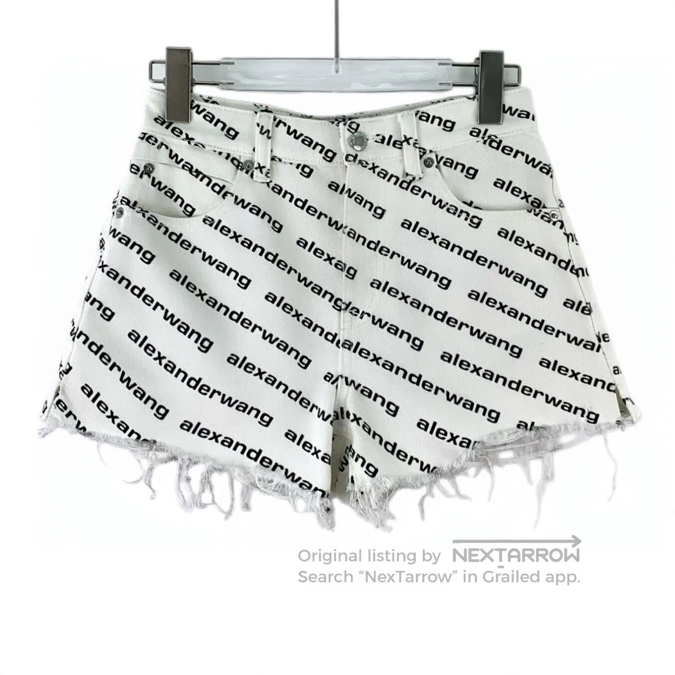 Alexander Wang Alexander Wang White Logo Letter All-Over Print Cotton Cas Size 25" / US 0 / IT 36 - 1 Thumbnail