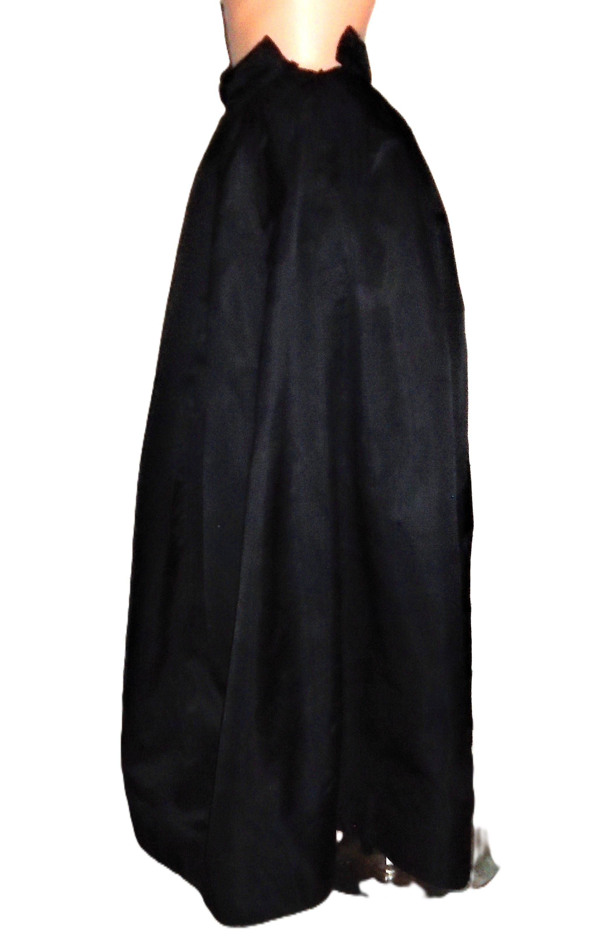 Other Vintage Victor Costa Black Maxi Fool Skirt 2 Size 22" - 4 Thumbnail