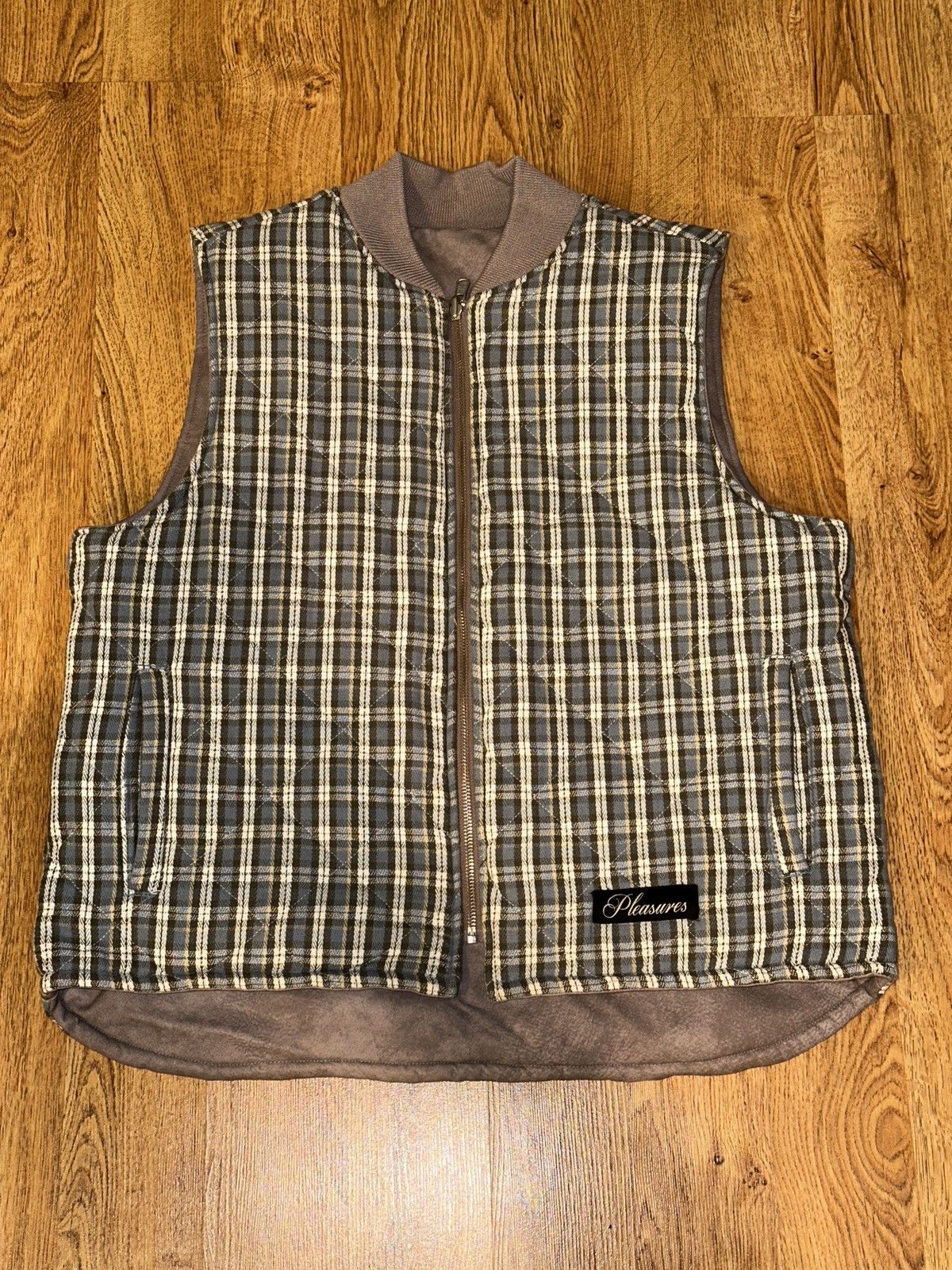 Pleasures PLEASURES Horns Reversible Plaid Embroidered Quilted Vest Size US M / EU 48-50 / 2 - 12 Thumbnail