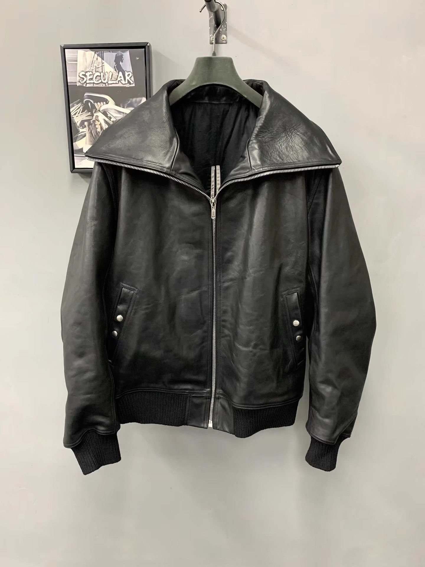 Rick Owens Geoneck Leather Jacket | Grailed