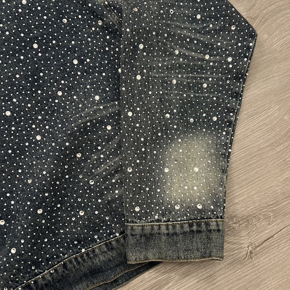 Vale Vale Forever All Over Rhinestone Denim Trucker Jacket Size US L / EU 52-54 / 3 - 17 Thumbnail