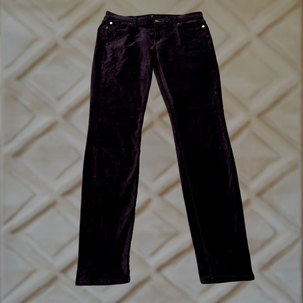 7 For All Mankind 7 For All Mankind Skinny Pants Women 29 Purple Mid Rise Velvet Stretch 30x30 Size 29" - 1 Thumbnail