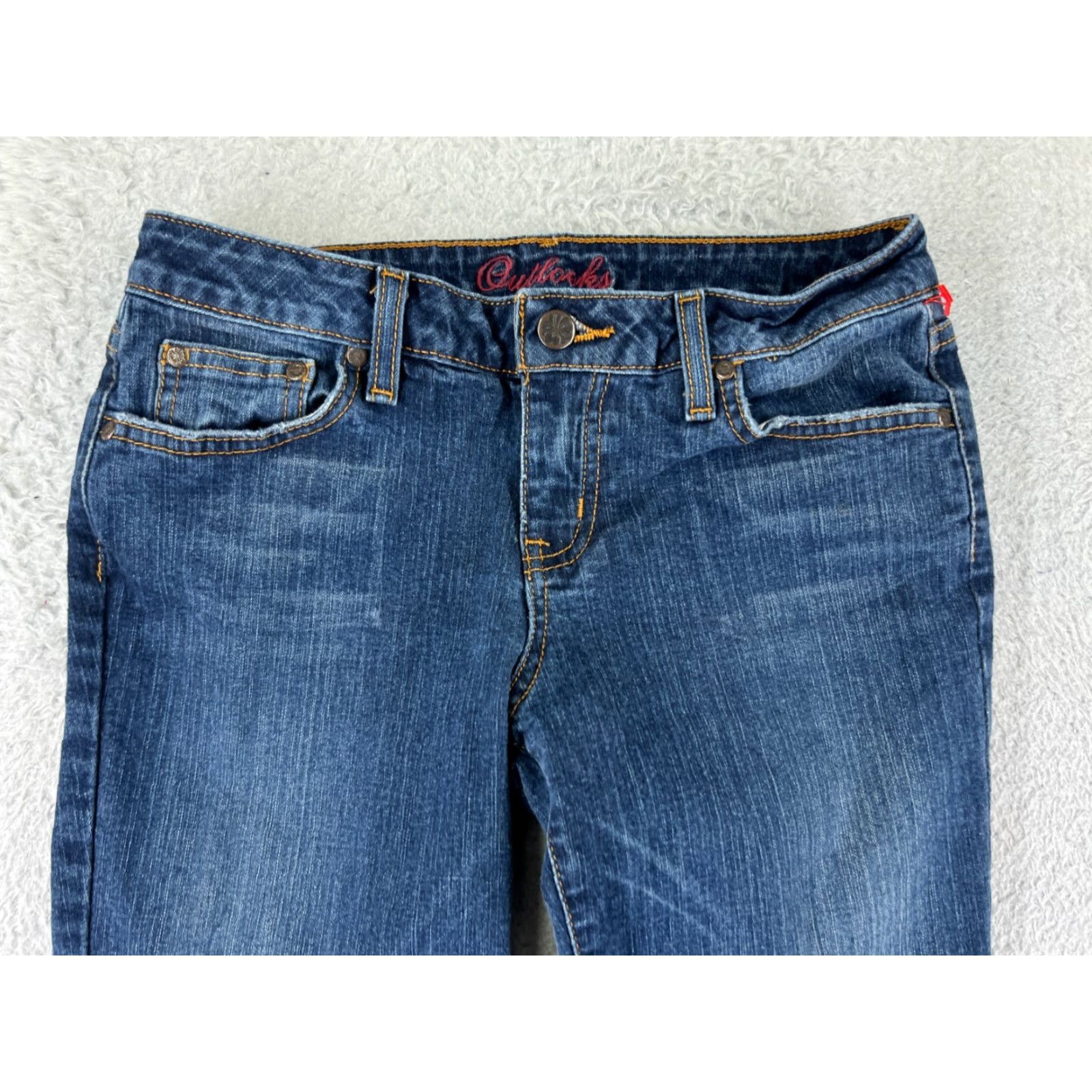 Vintage Outlooks Jeans Womens 3 L Blue Denim Bootcut Cotton Blend Stretch Low Rise Size 26" / US 2 / IT 38 - 6 Thumbnail