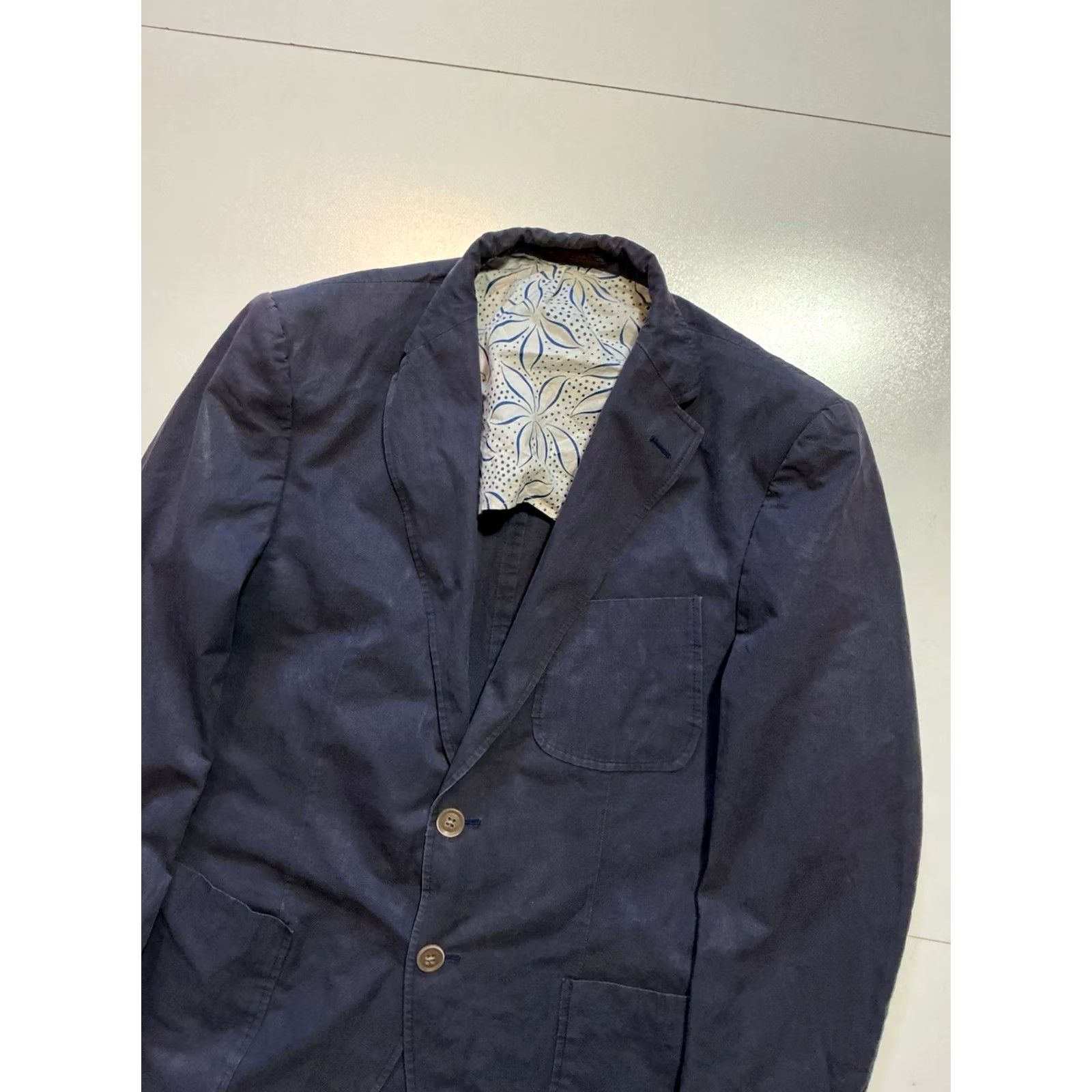 Etro VINTAGE Etro Blazer Shirt Navy Blue 100% Cotton Blazer Men 50R(Size 50 Regular) Navy Blue Etro Milano Two Button Blazer Jacket Mens Size 50R - 6 Thumbnail