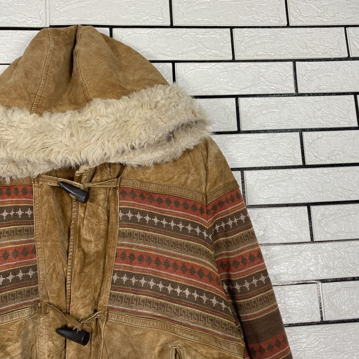 Issey Miyake Vintage Leather Jacket Navajo Design Parts Move Up Club Size US M / EU 48-50 / 2 - 7 Thumbnail